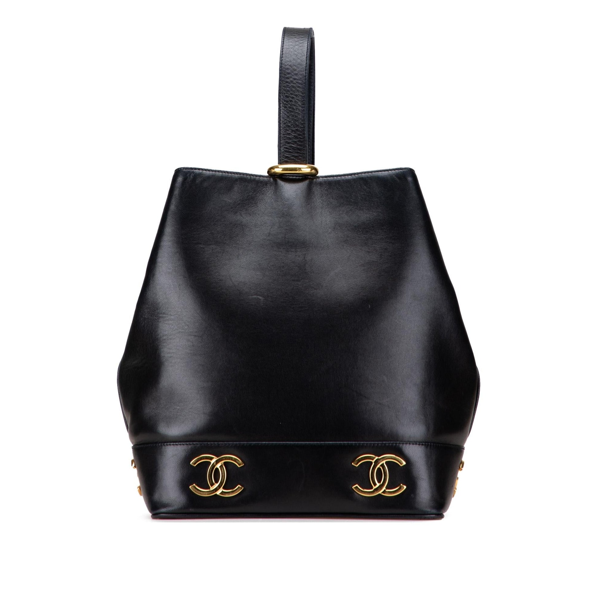 Chanel Triple CC Lambskin Bucket Bag