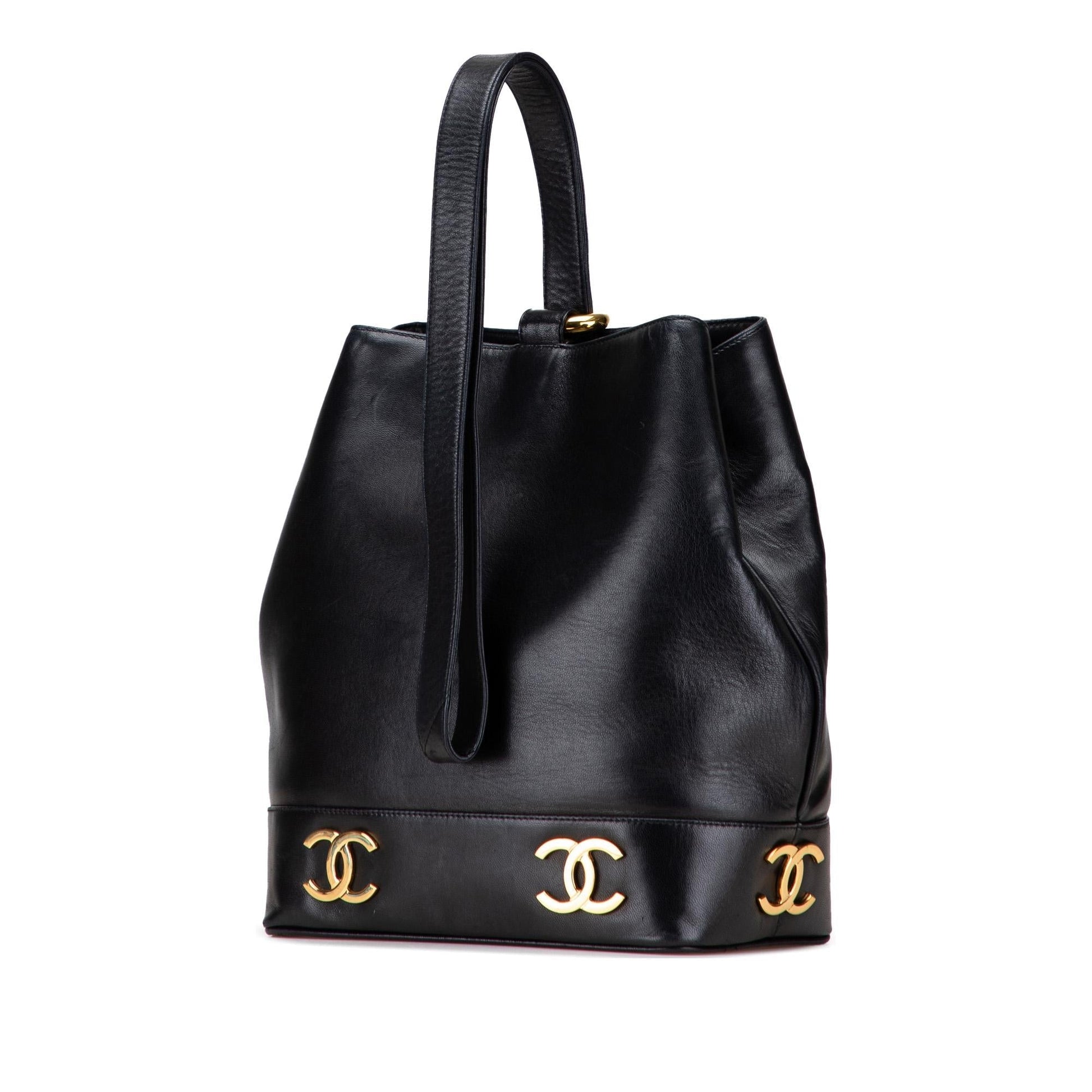 Chanel Triple CC Lambskin Bucket Bag
