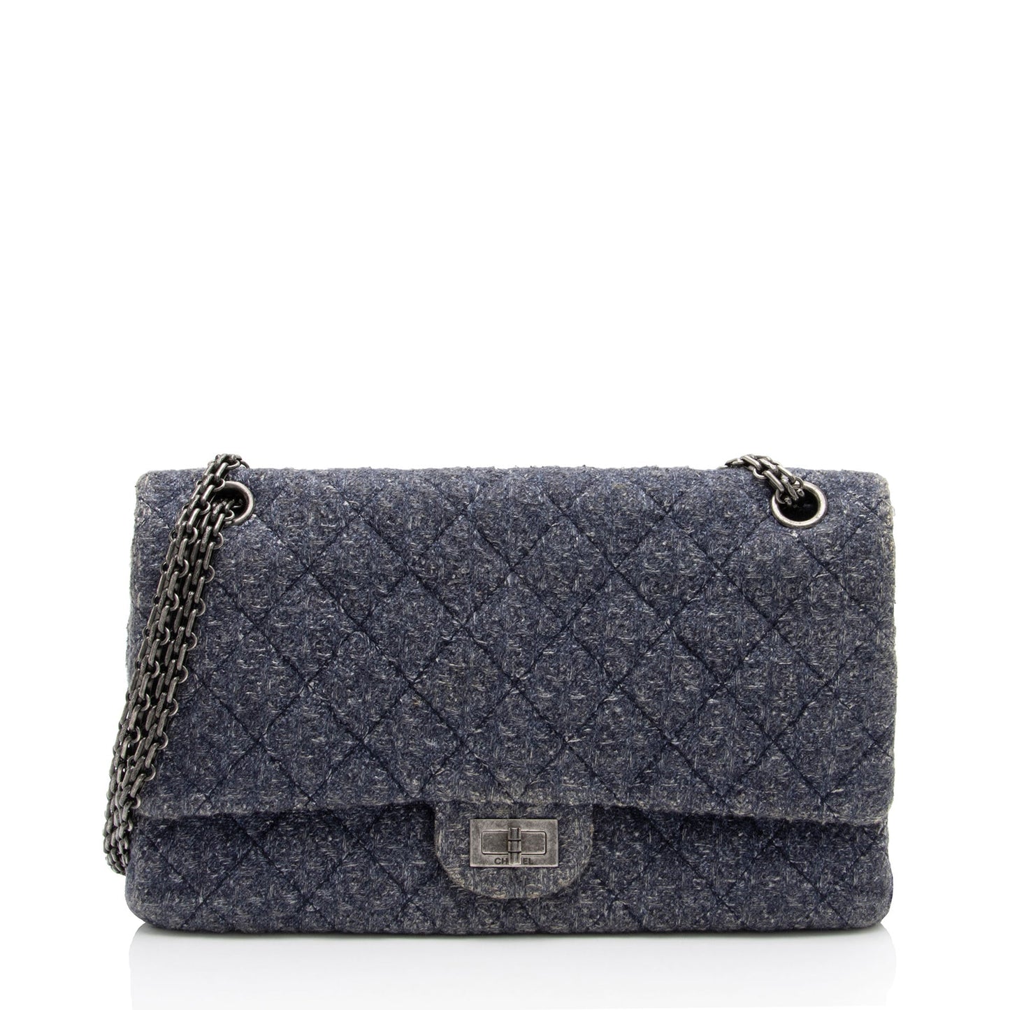 Chanel Tweed 2.55 Reissue 226 Double Flap Shoulder Bag