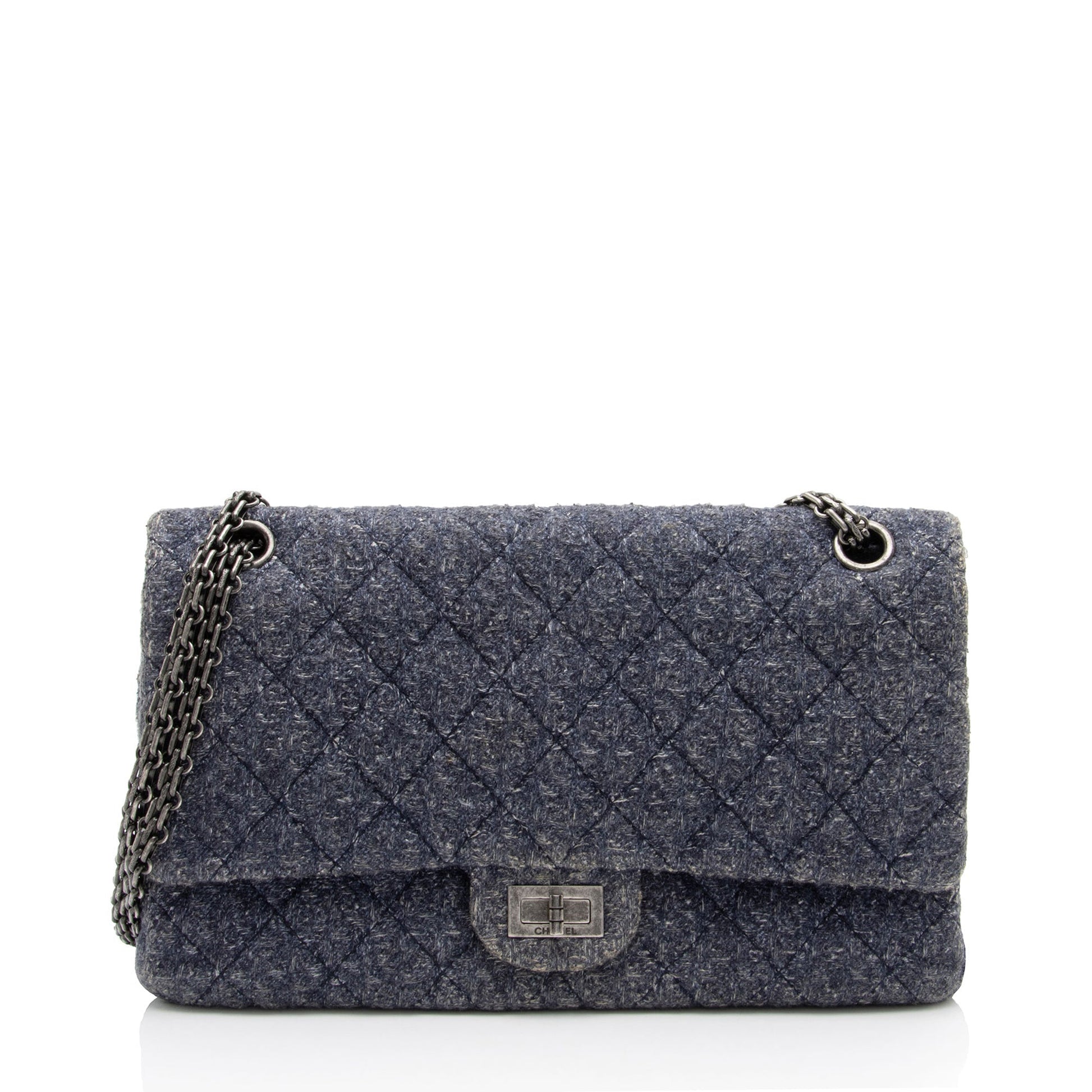 Chanel Tweed 2.55 Reissue 226 Double Flap Shoulder Bag
