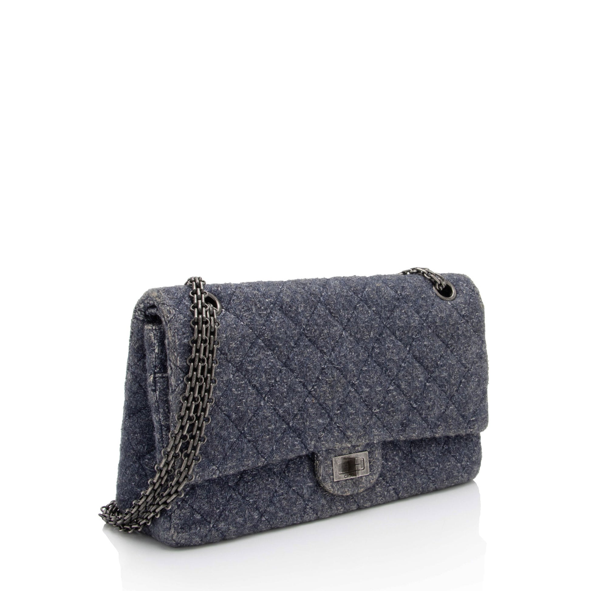 Chanel Tweed 2.55 Reissue 226 Double Flap Shoulder Bag