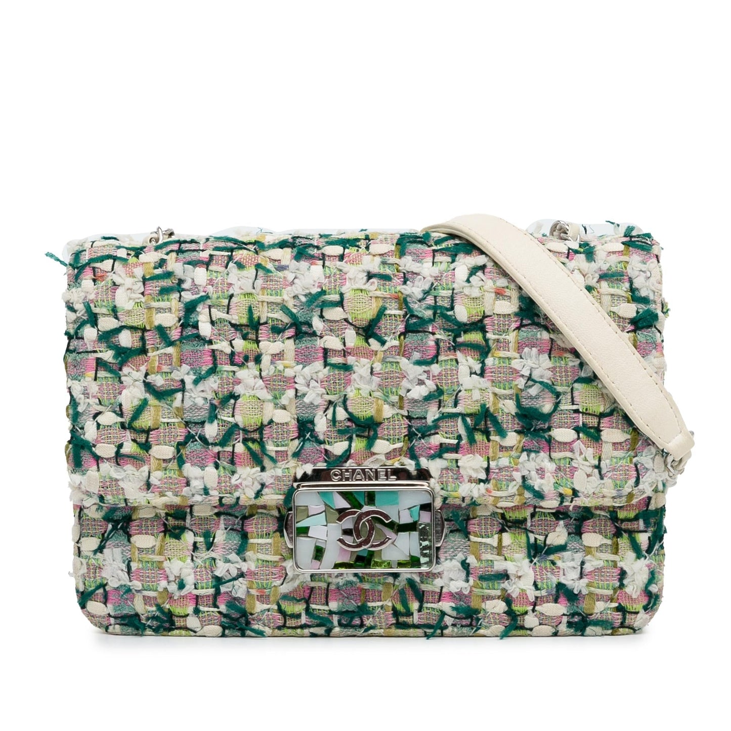 Chanel Tweed Beauty Flap SHG-3g9Hun Lock Shoulder Bag