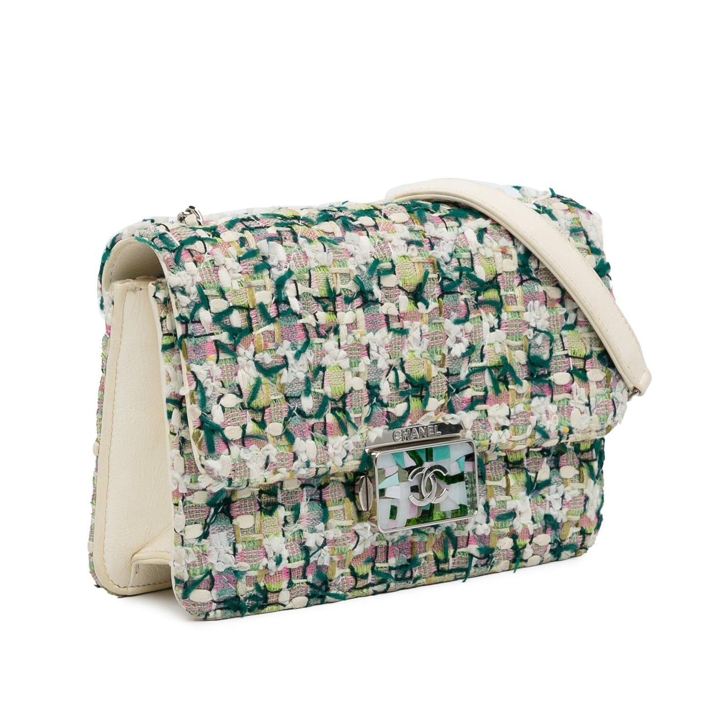 Chanel Tweed Beauty Flap SHG-3g9Hun Lock Shoulder Bag