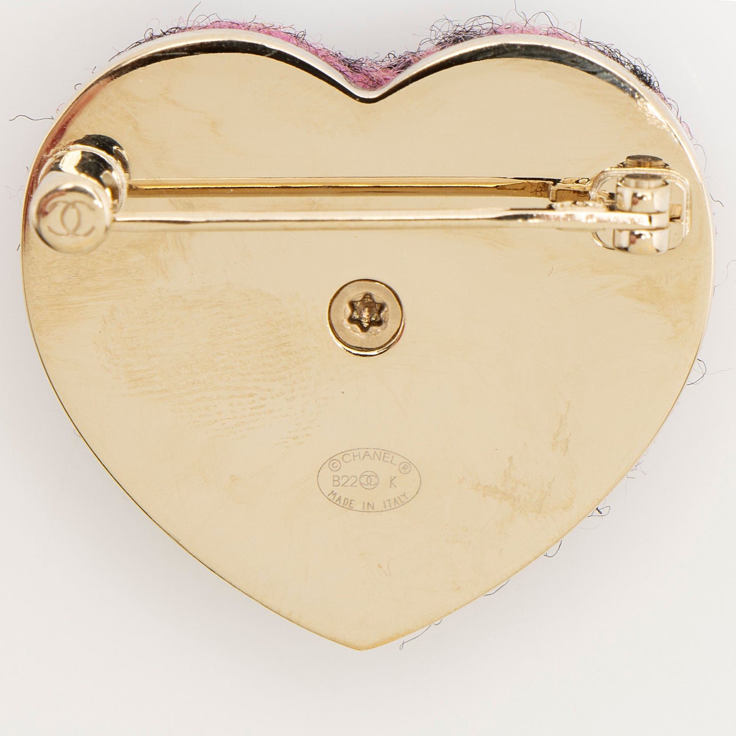 Chanel Tweed CC Heart Brooch Handbag