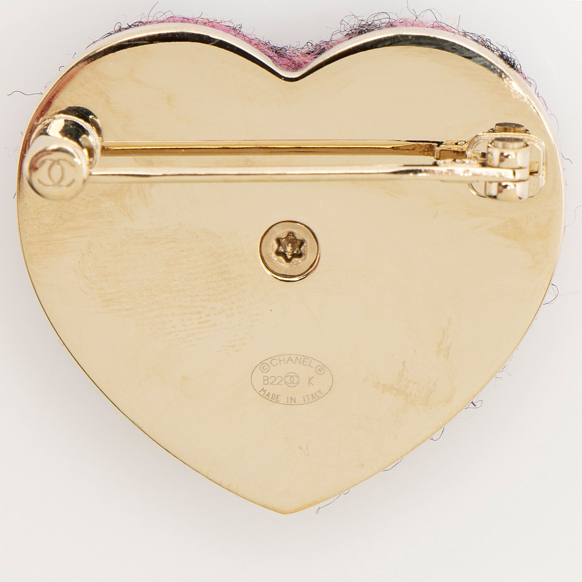 Chanel Tweed CC Heart Brooch Handbag