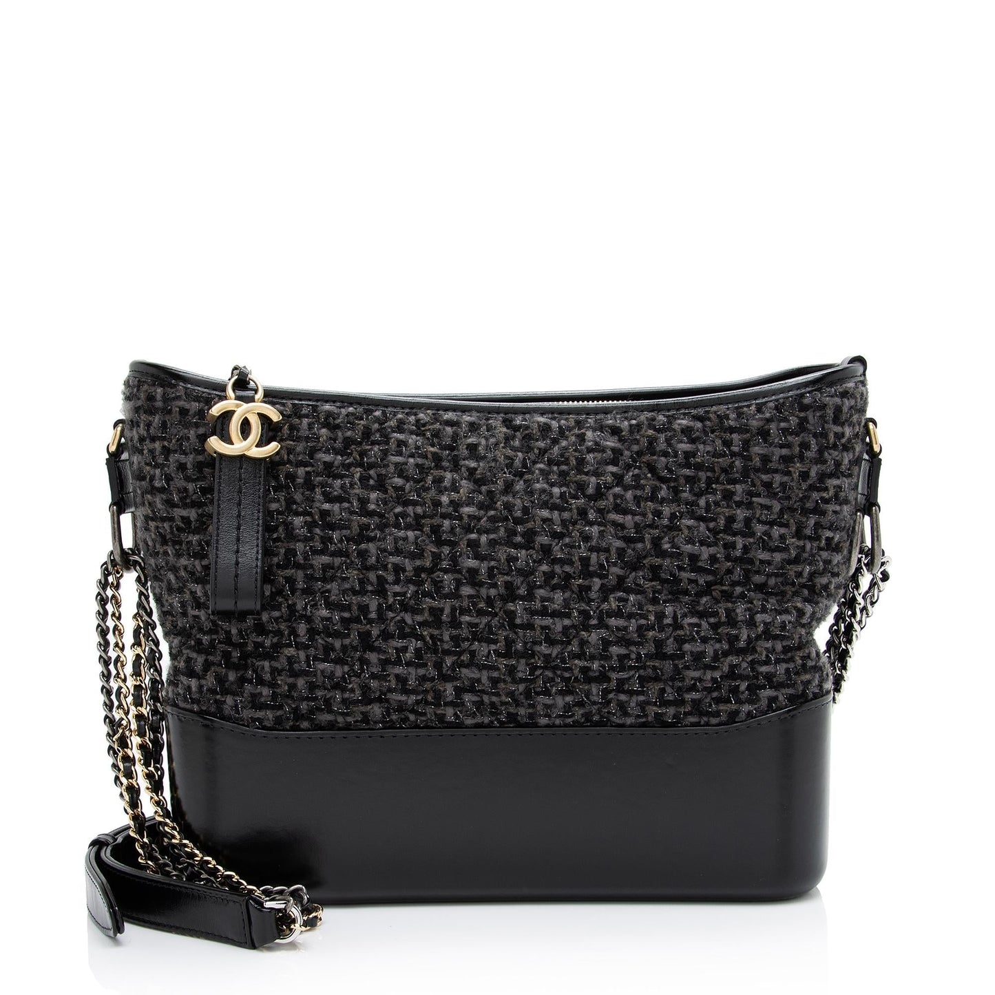 Chanel Tweed Calfskin Gabrielle Hobo Shoulder Bag