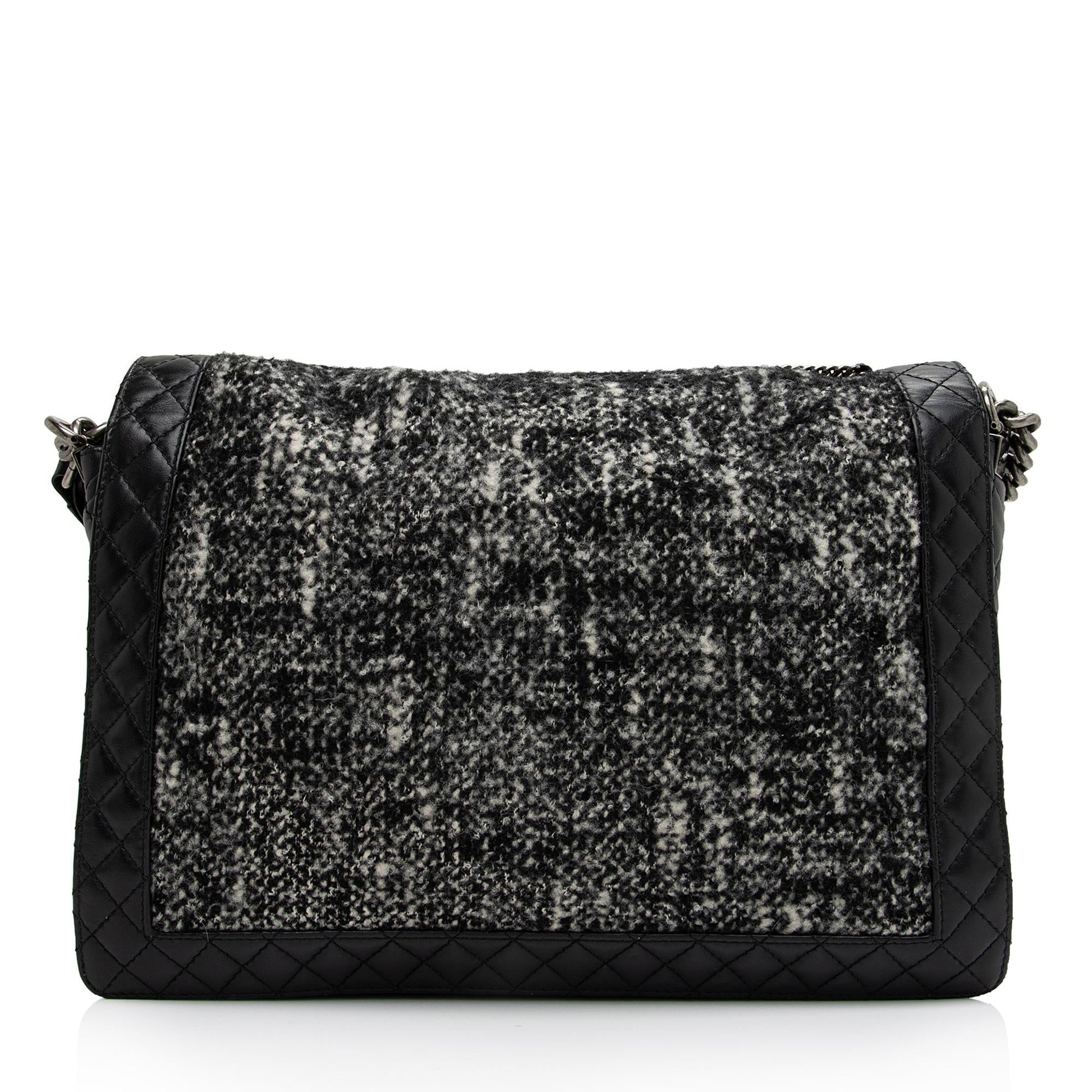 Chanel Tweed Calfskin Paris Dallas Enchained Boy Handbag