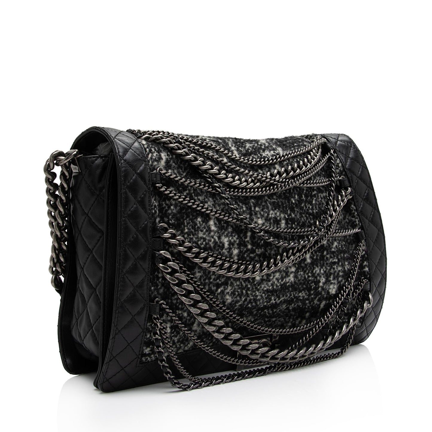Chanel Tweed Calfskin Paris Dallas Enchained Boy Handbag
