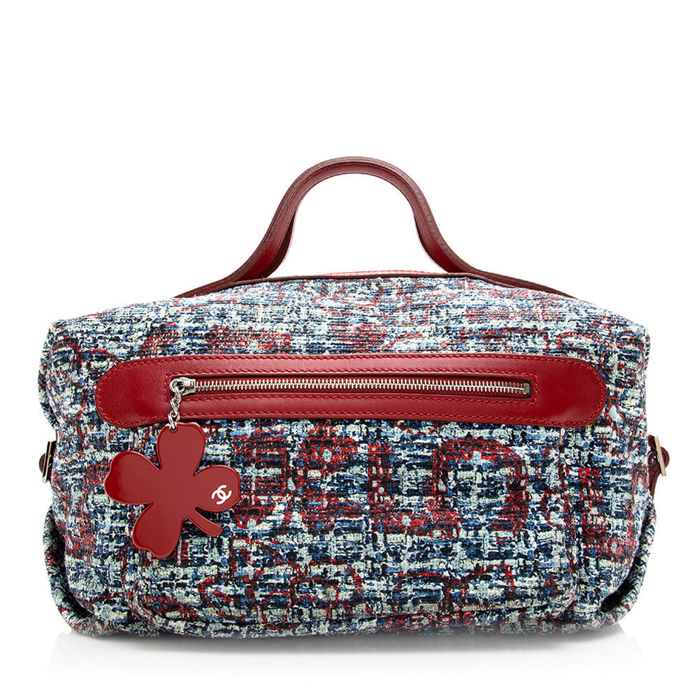 Chanel Tweed Clover Bowler Satchel - FINAL Satchel Bag
