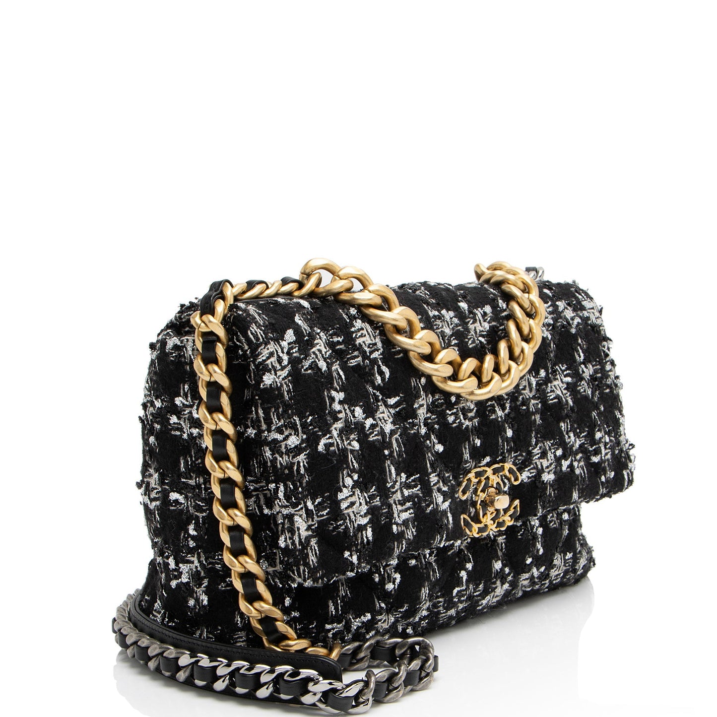 Chanel Tweed Houndstooth 19 Flap Shoulder Bag Shoulder Bag