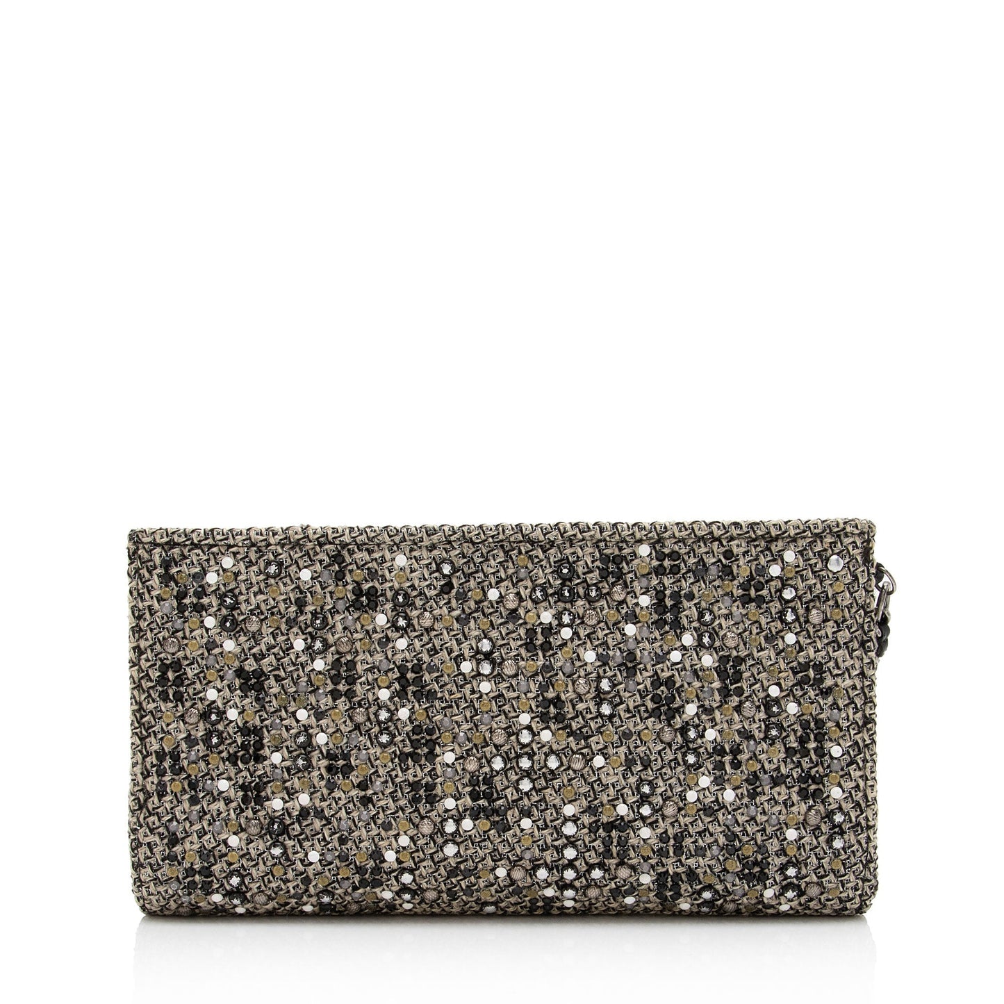 Chanel Tweed Lambskin CC Embellished Wrislet SHF-1PtYF3 Clutch Bag