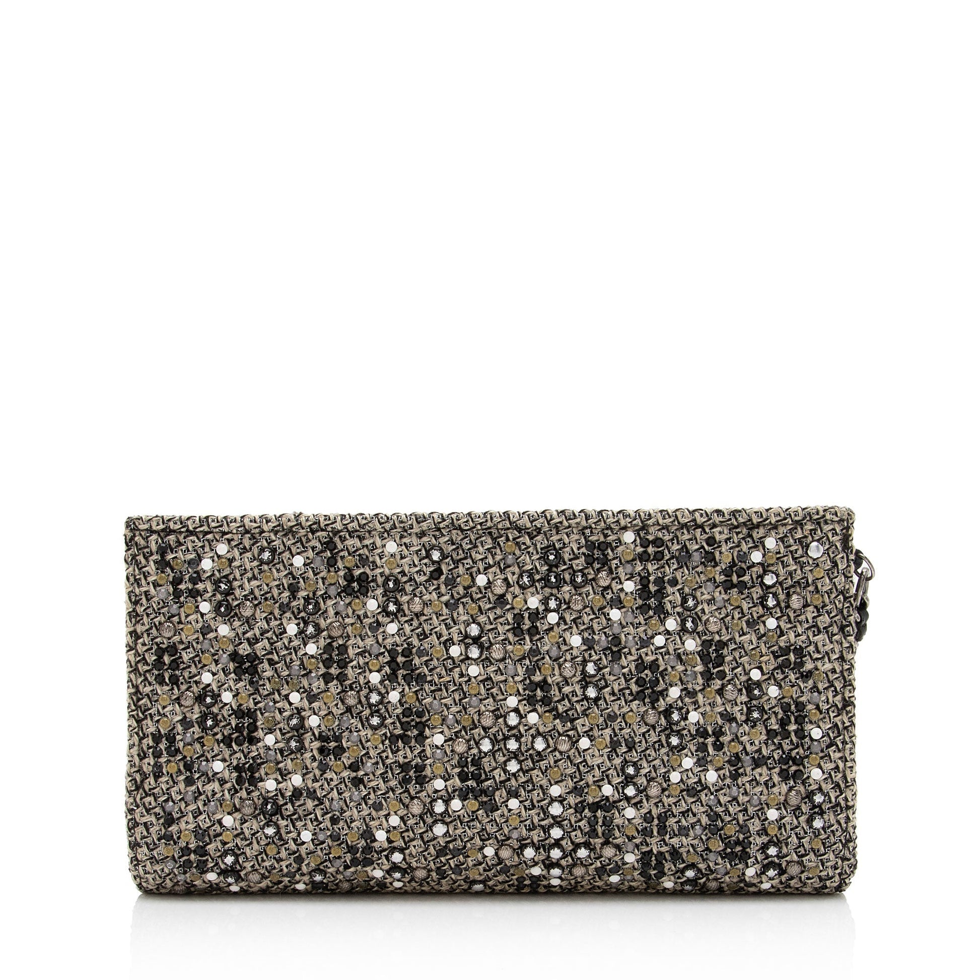 Chanel Tweed Lambskin CC Embellished Wrislet SHF-1PtYF3 Clutch Bag
