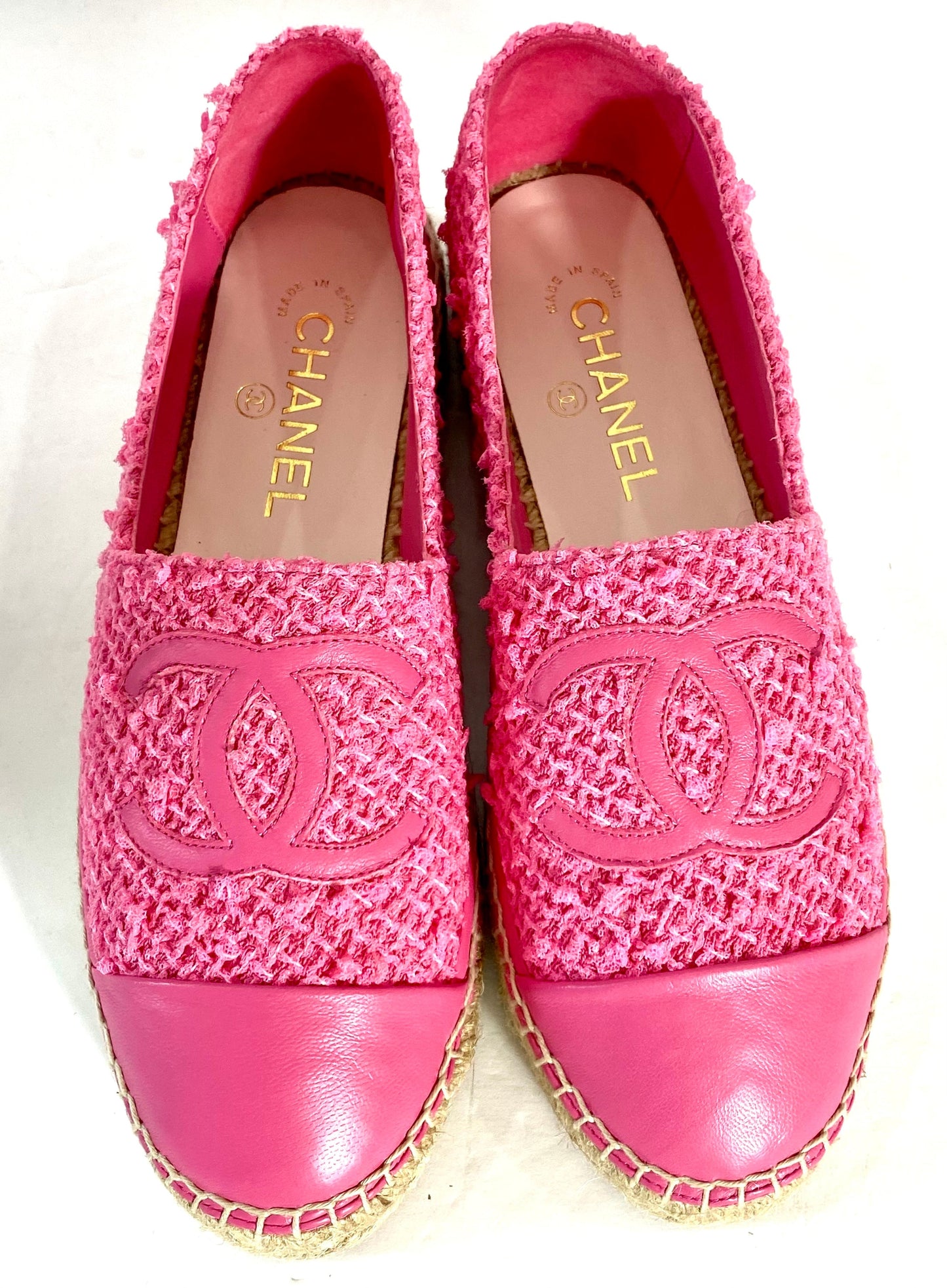 Chanel Tweed Lambskin Cc Espadrilles Bag