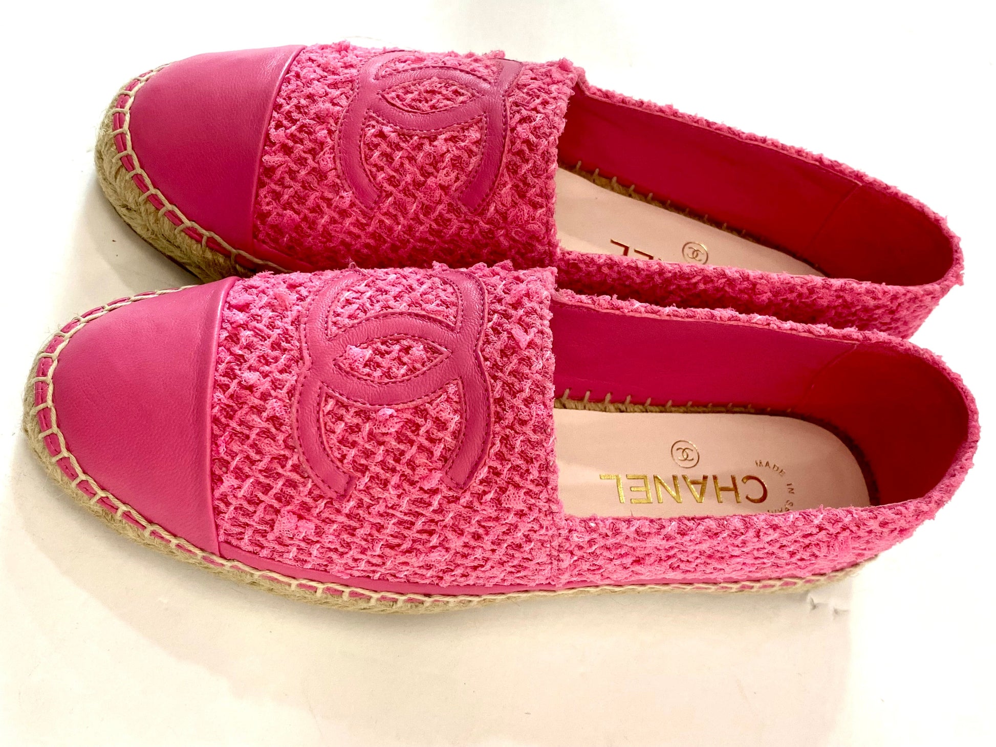 Chanel Tweed Lambskin Cc Espadrilles Bag