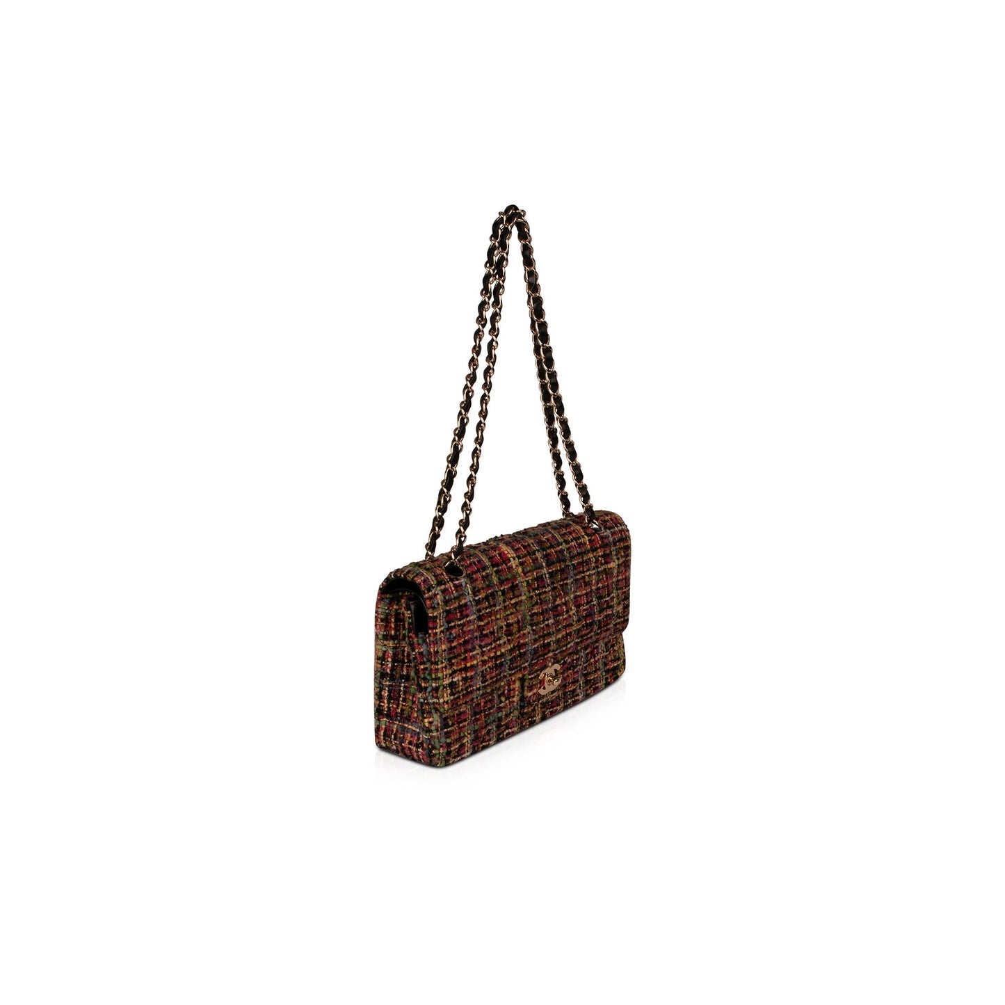 Chanel Tweed Classic Double Flap Travel Bag