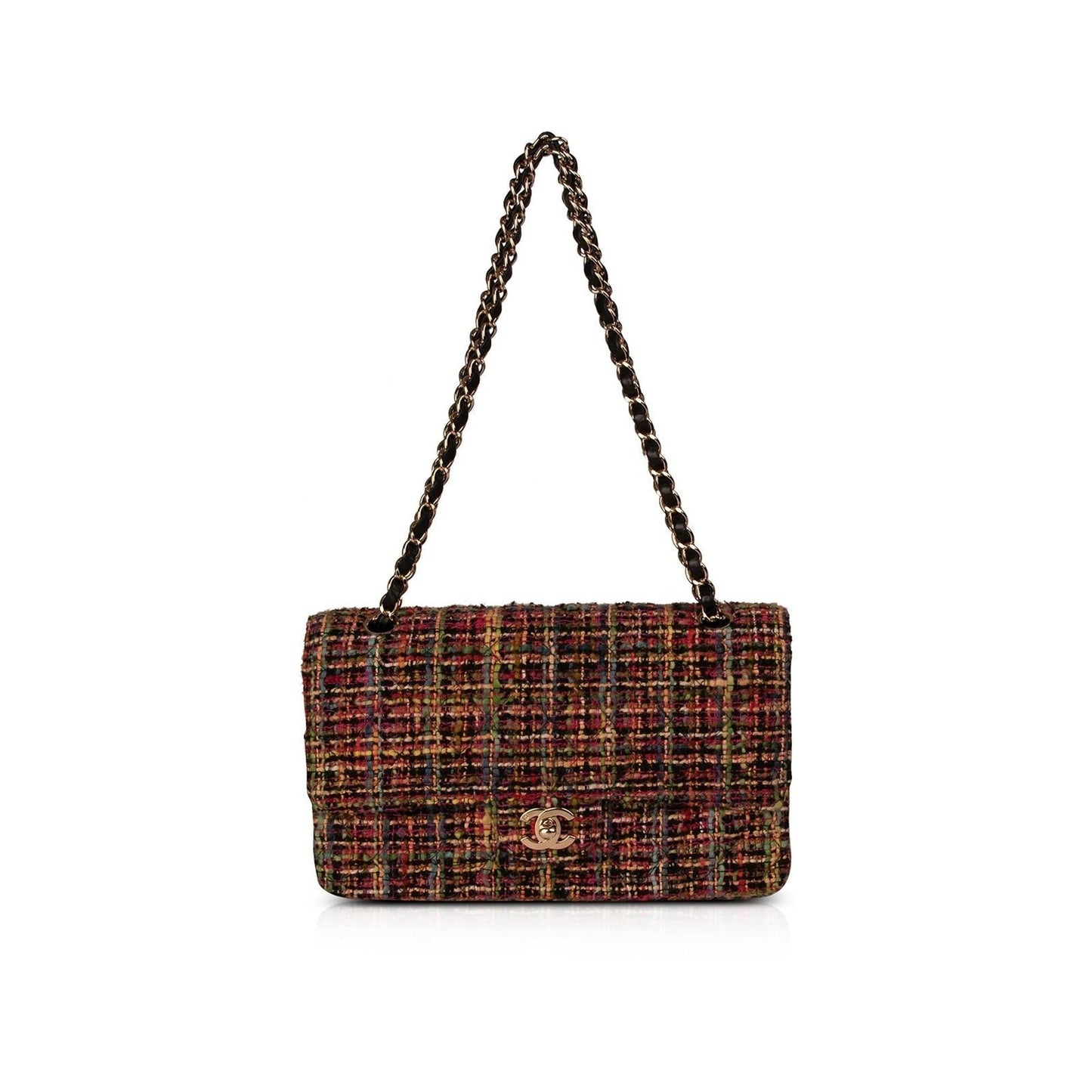 Chanel Tweed Classic Double Flap Travel Bag