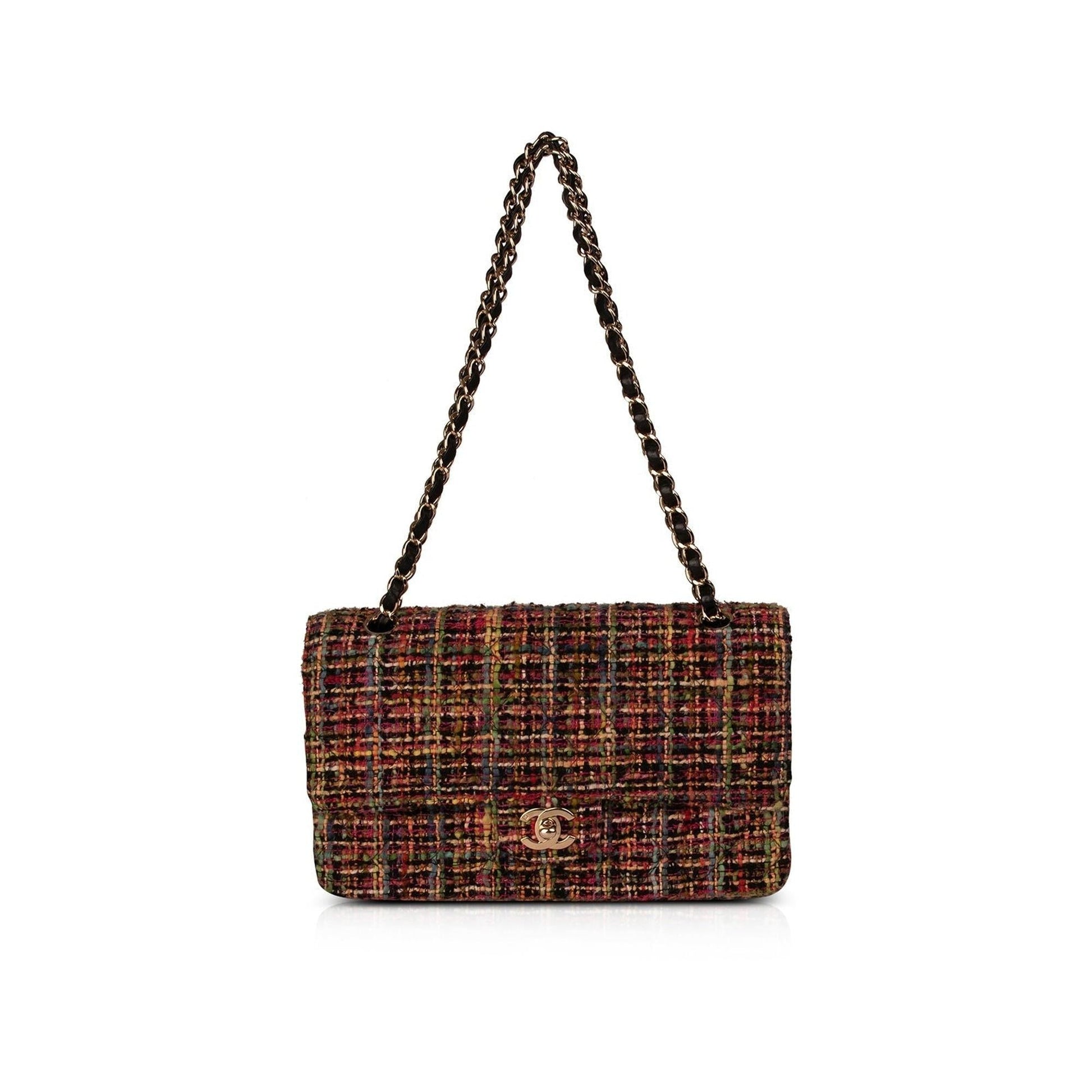 Chanel Tweed Classic Double Flap Travel Bag