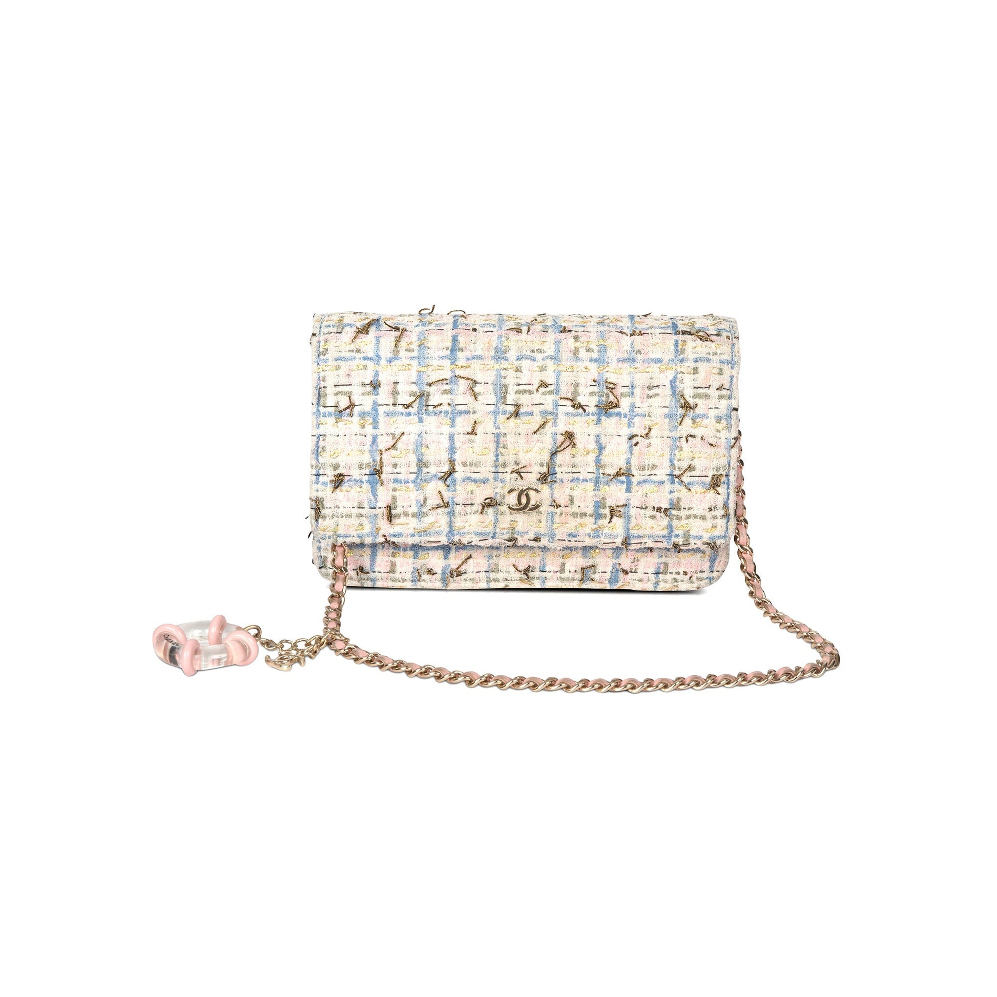 Chanel Tweed Quilted Classic Charms on Key Chain