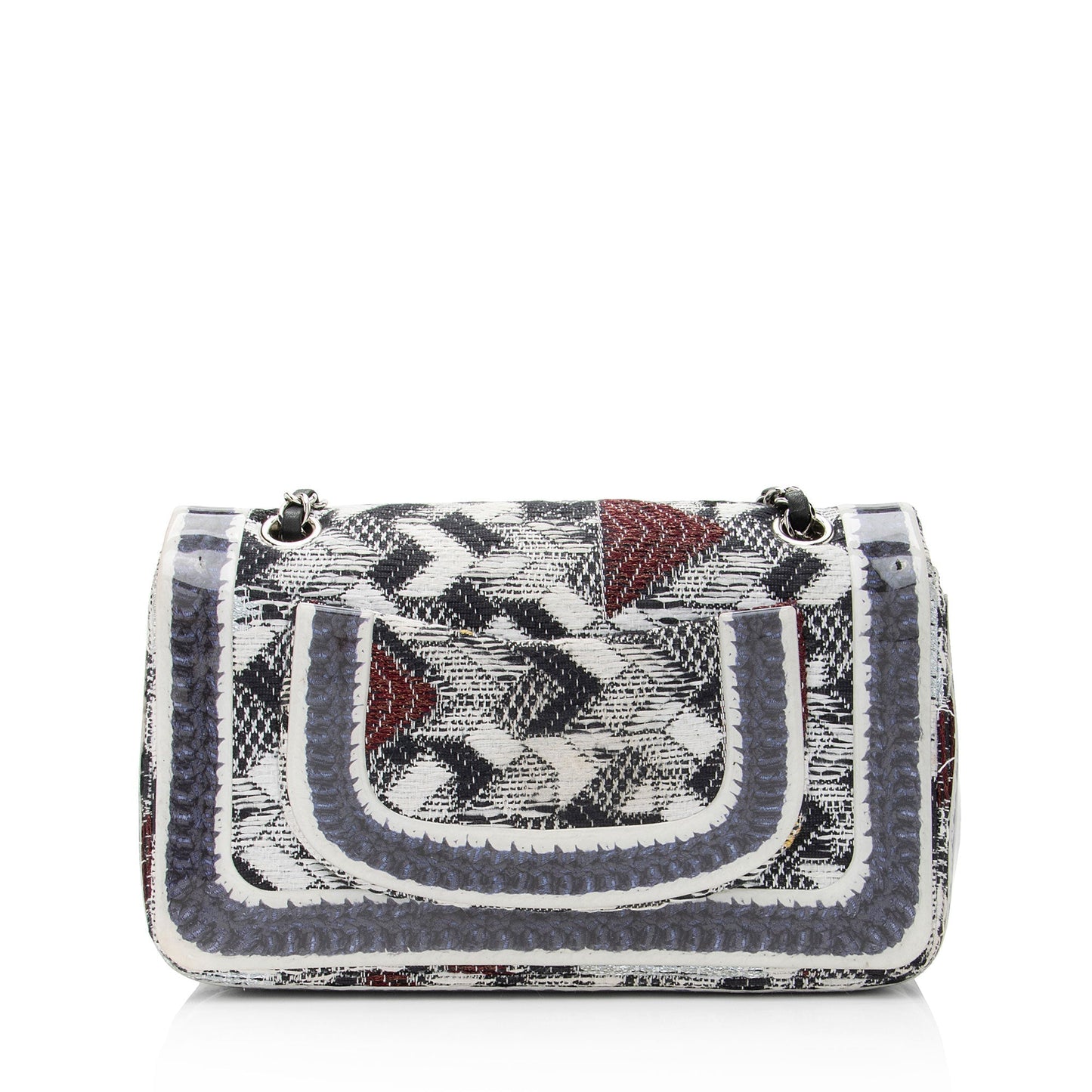 Chanel Tweed Silicone Double Flap Shoulder Bag