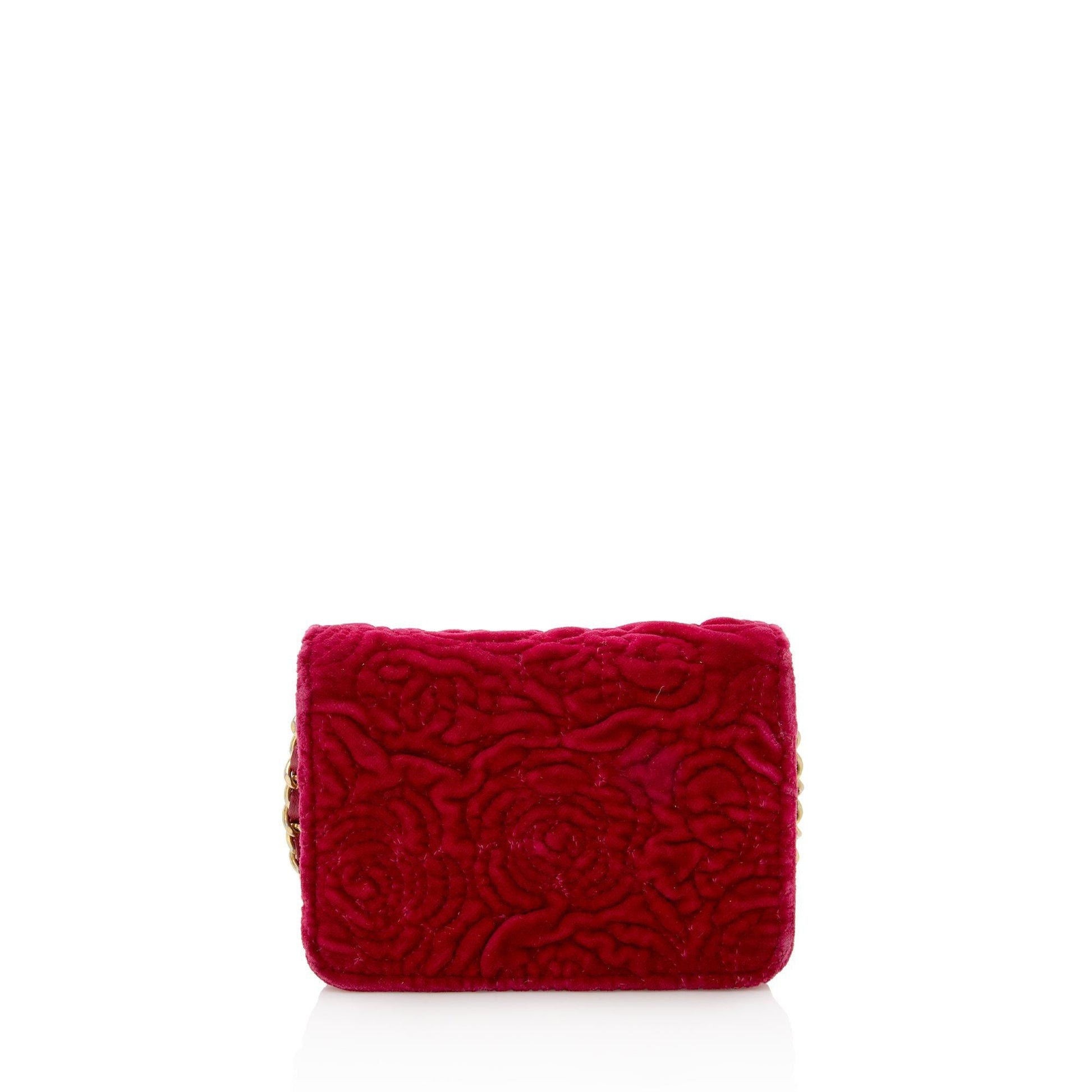 Chanel Velvet Camellia Flap Coin Purse on Wallet Case