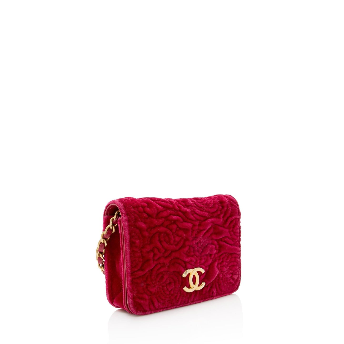 Chanel Velvet Camellia Flap Coin Purse on Wallet Case