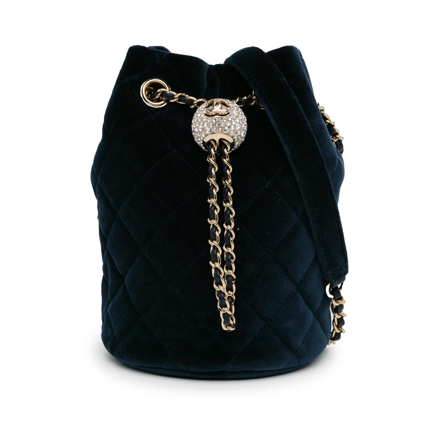 Chanel Velvet Crystal Pearl Crush Bucket SHG-ZkZa1i Bucket Bag