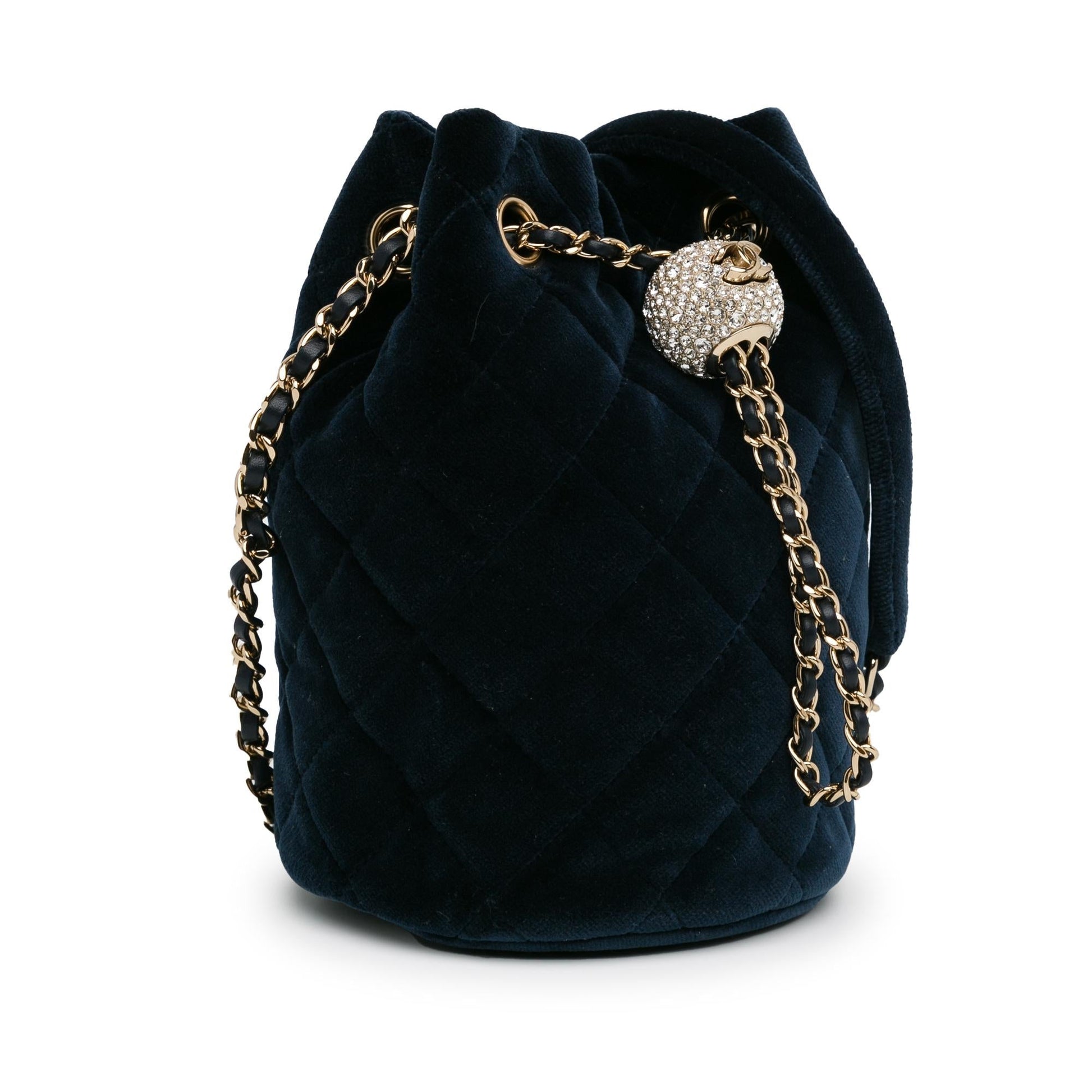 Chanel Velvet Crystal Pearl Crush Bucket SHG-ZkZa1i Bucket Bag