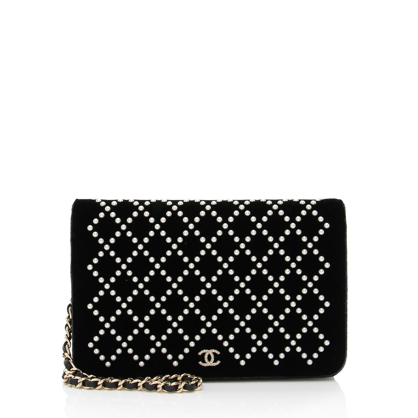 Chanel Velvet Pearl Embellished on SHF-aGIZaD Wallet Case