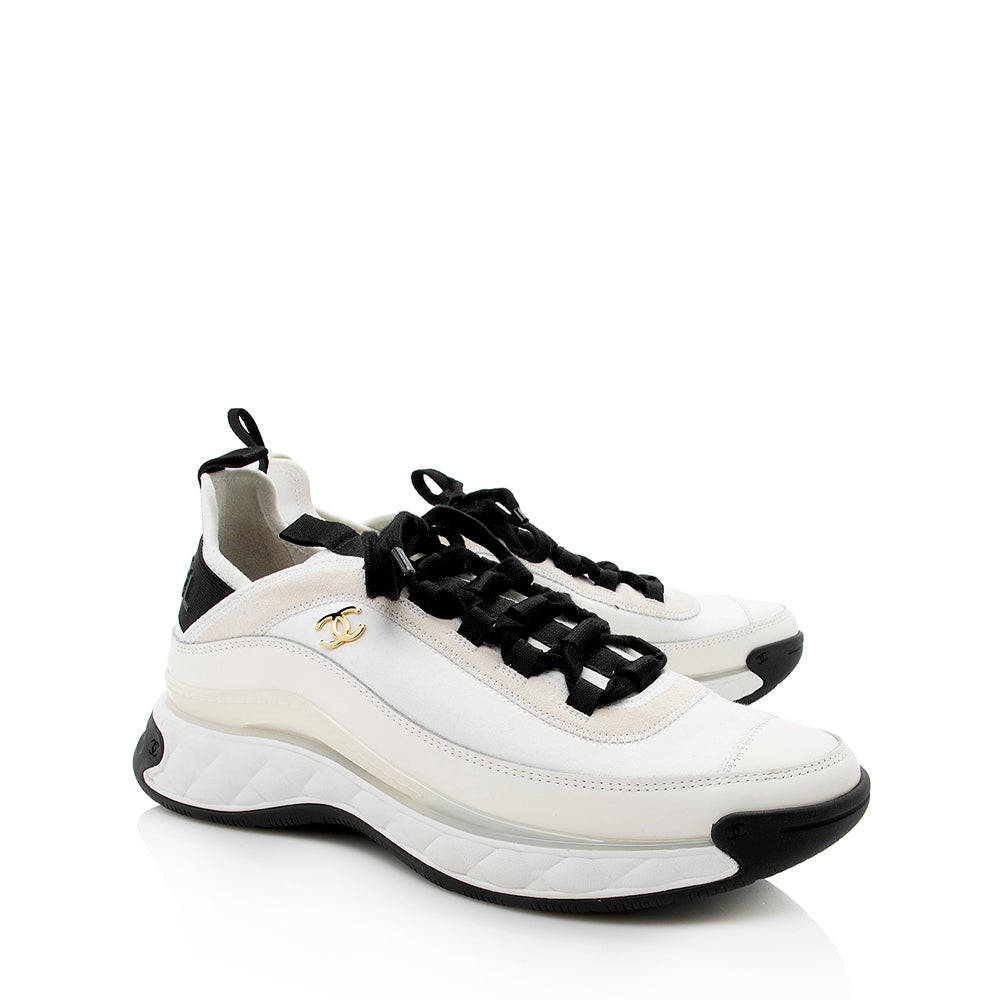Chanel Velvet & Calfskin Cc Sneakers - Size 10.5 40.5 ( )