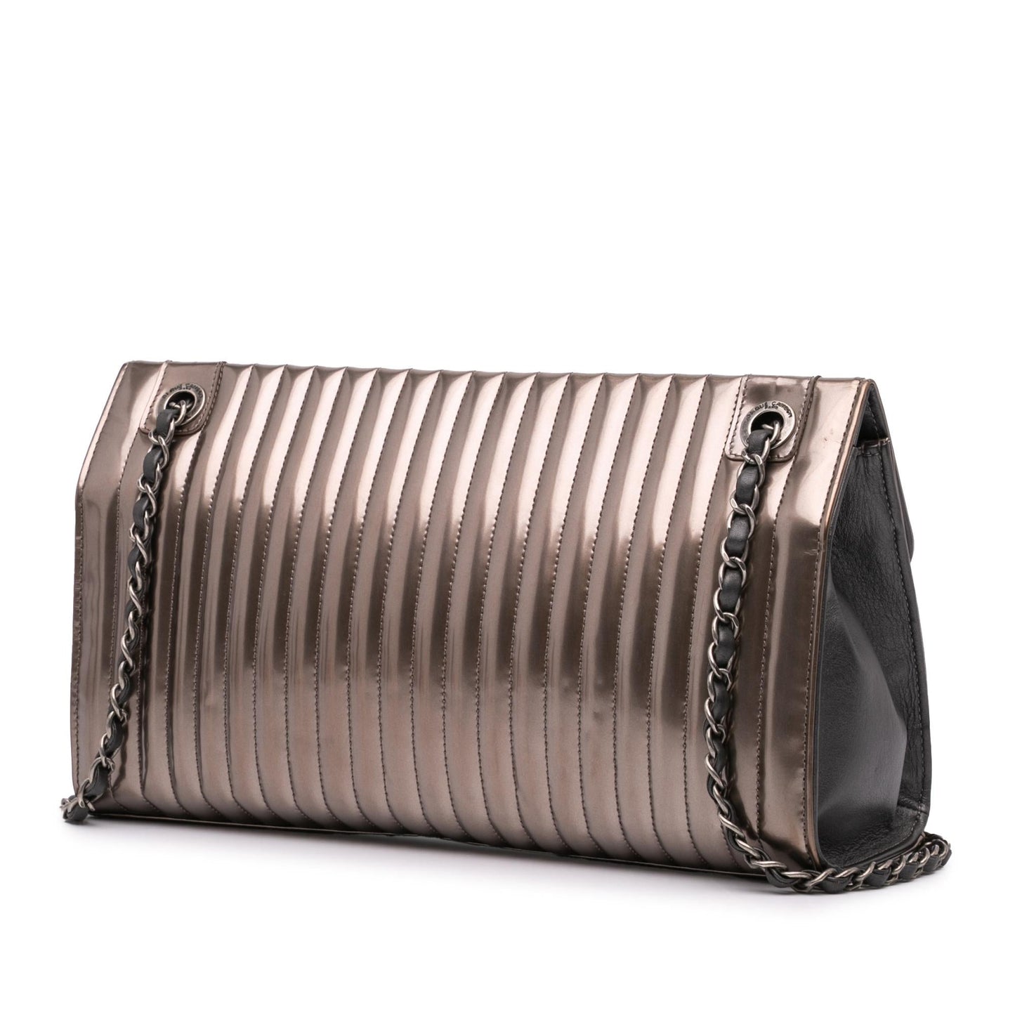 Chanel Vertical Quilted Patent Maharaja Express Flap Handbag