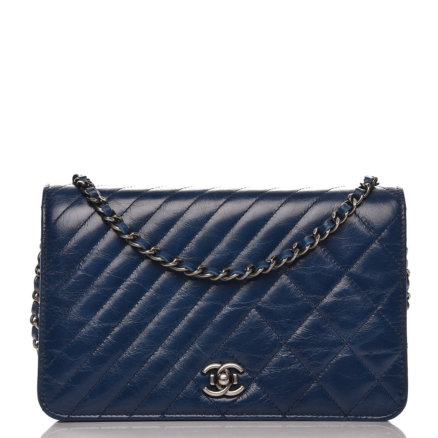 Chanel Glazed Calfskin Quilted Coco Boy On Wallet Case