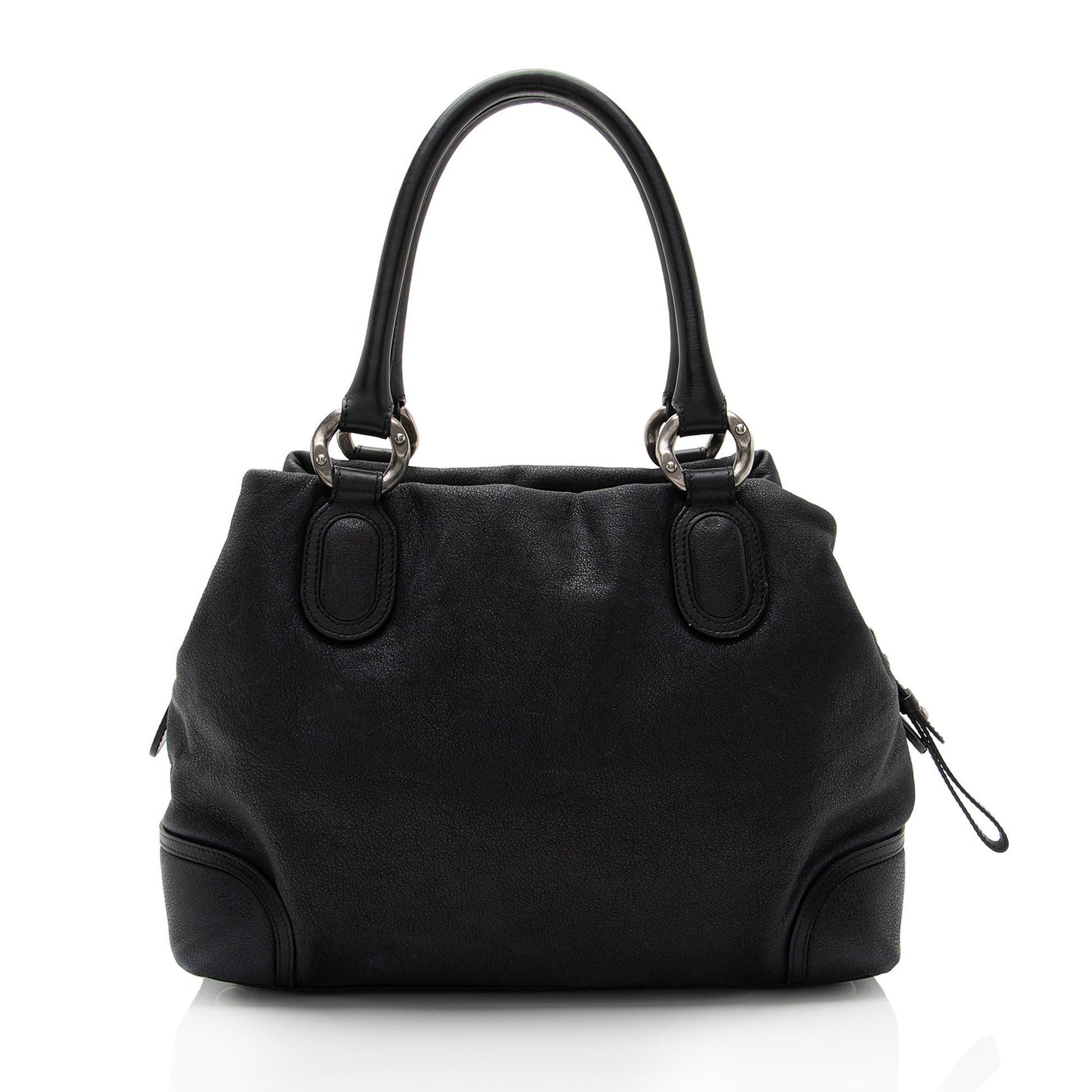 Chanel Washed Grained Calfskin CC Cup Satchel Bag