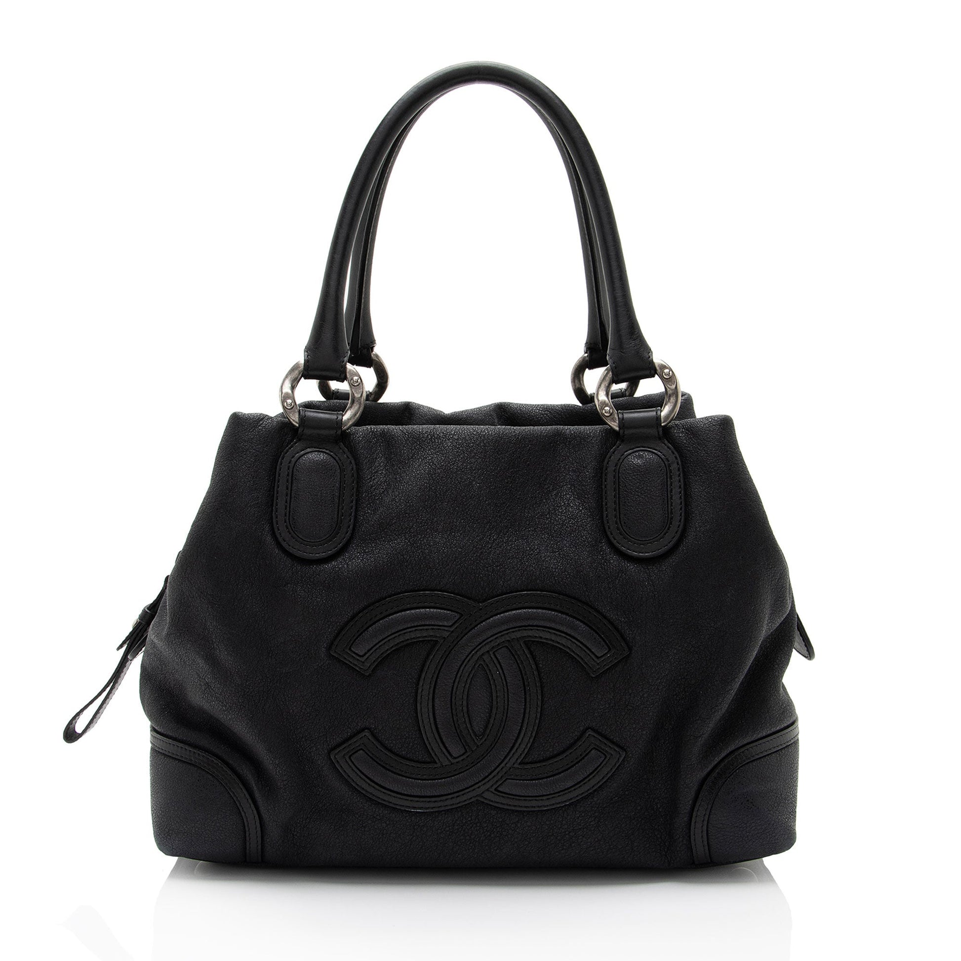 Chanel Washed Grained Calfskin CC Cup Satchel Bag