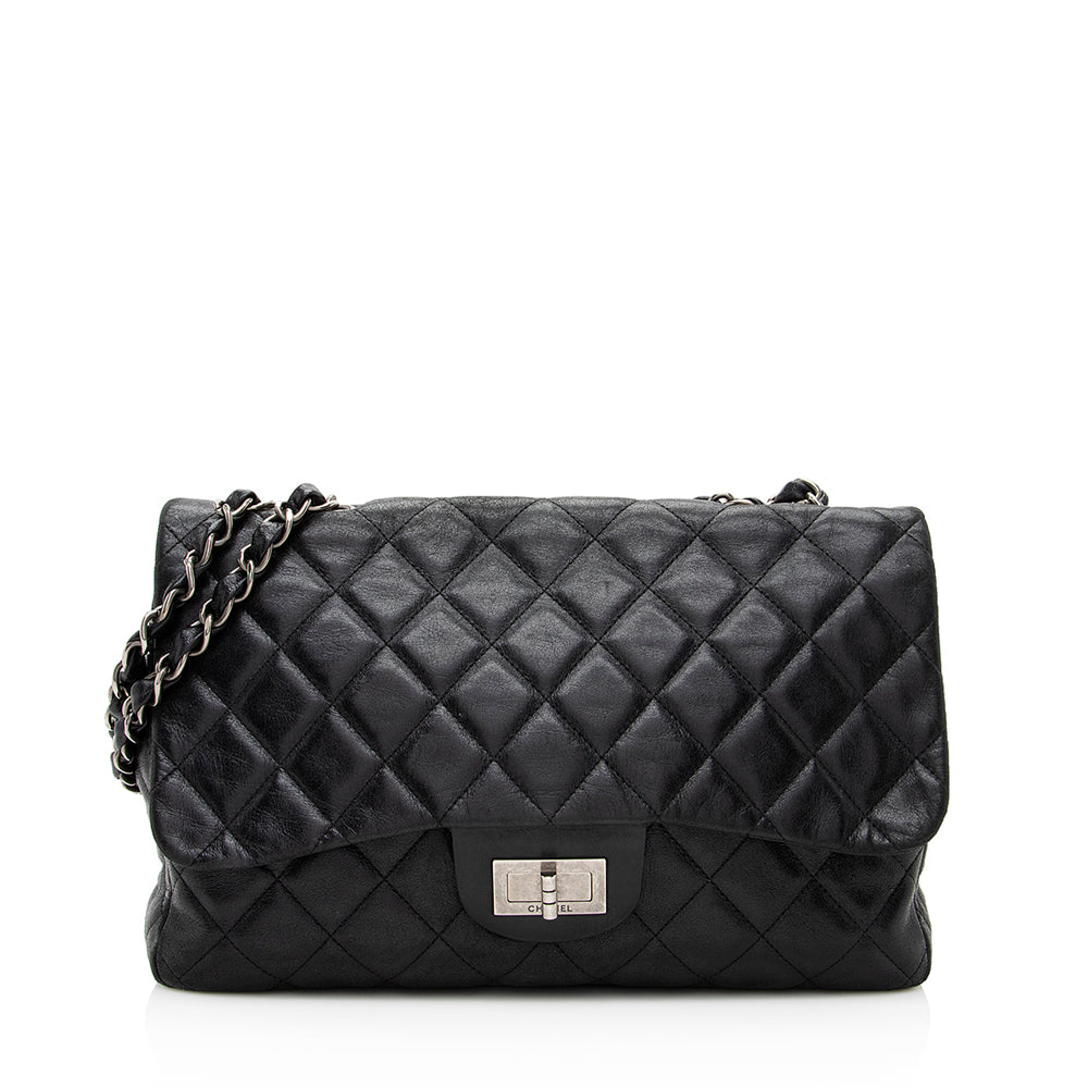 Chanel Washed Lambskin Hybrid Reissue Jumbo Single Shoulder Bag