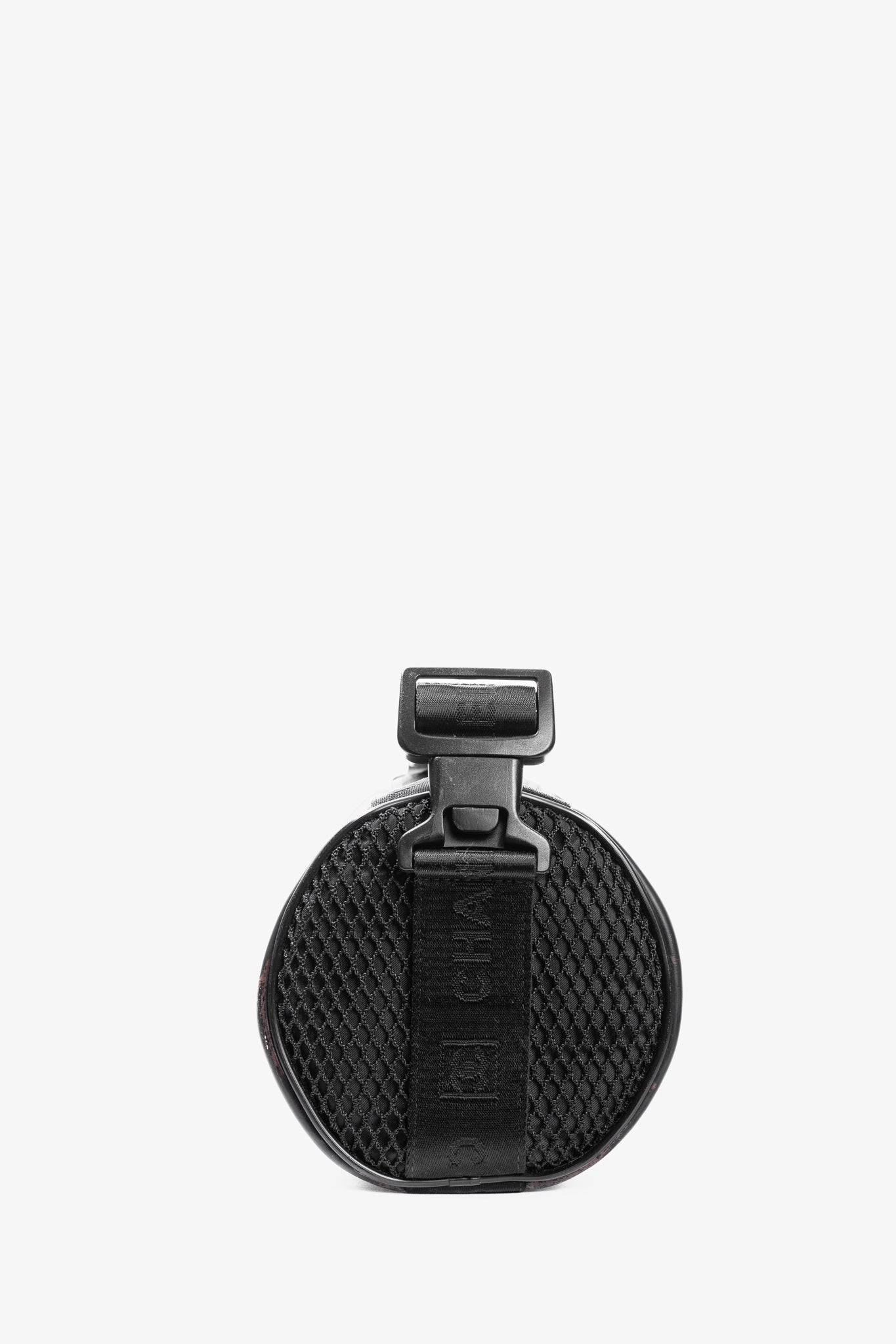 Chanel Sports Line Black Rubber Logo-Print Mini Duffle Bag