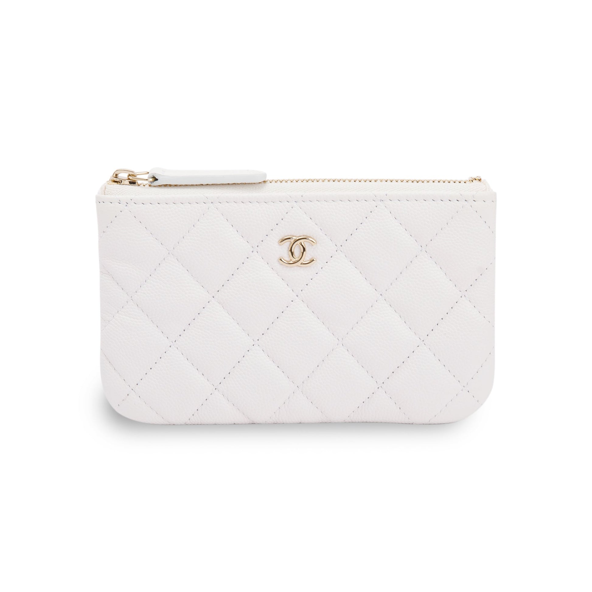 Chanel Caviar Classic O White Travel Bag