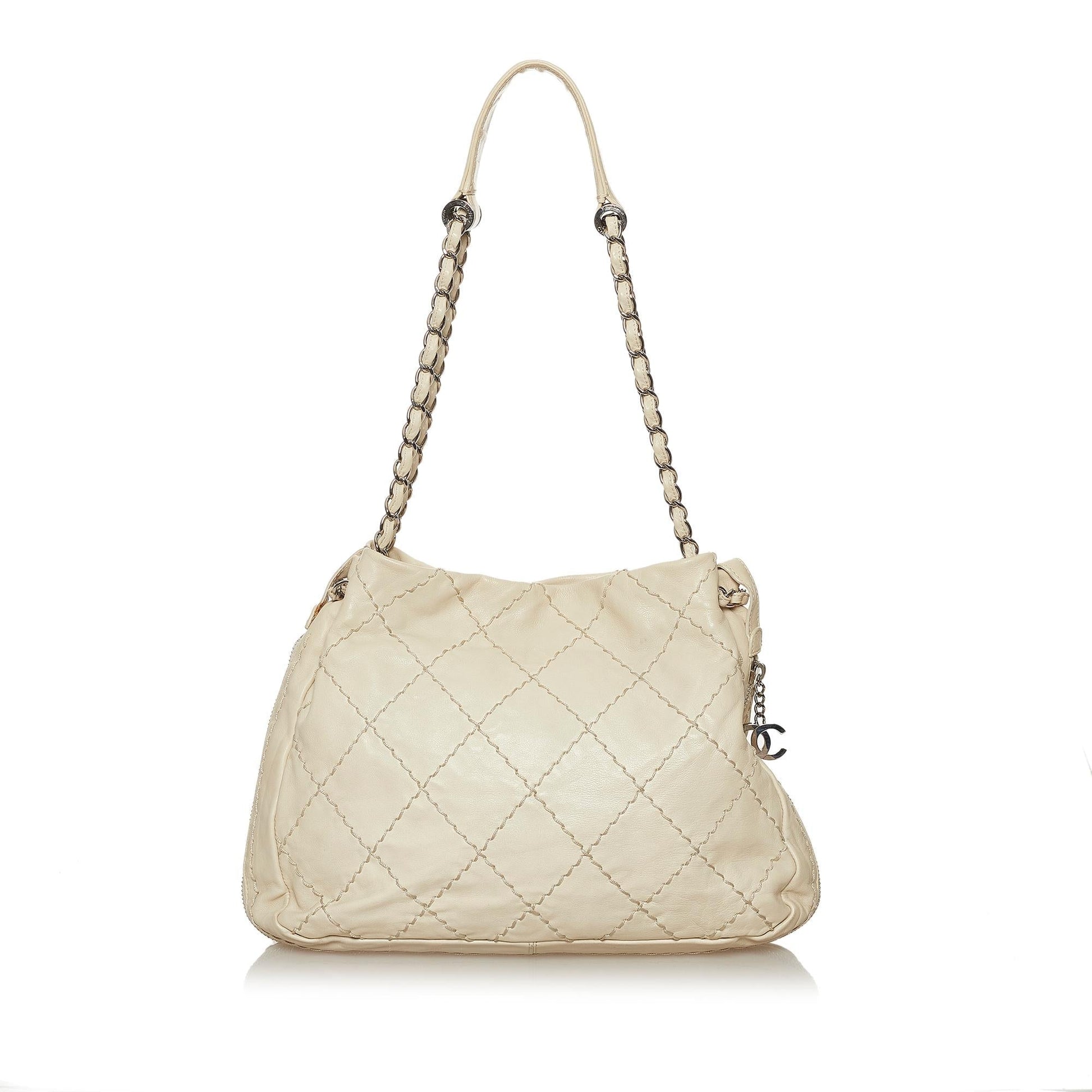 Chanel Wild Stitch CC Lambskin SHG Leather Tote Bag