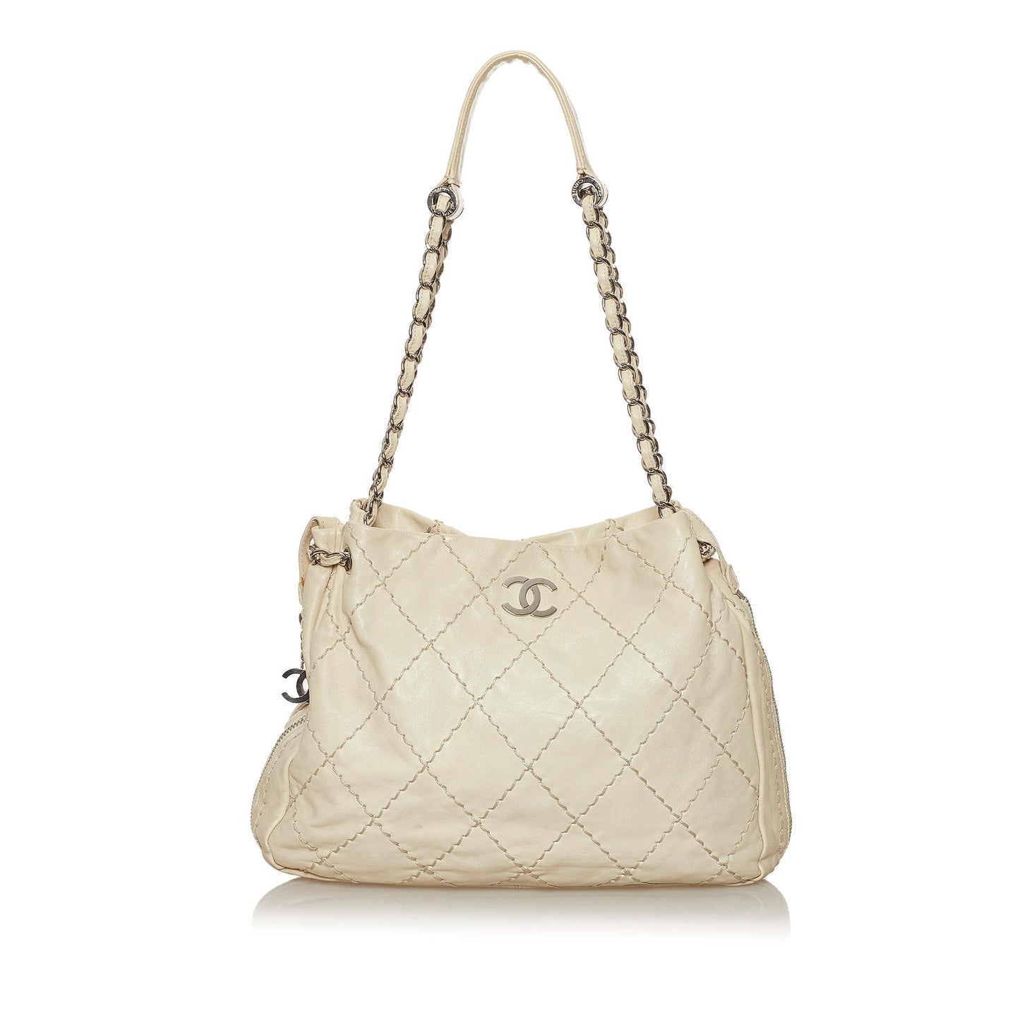 Chanel Wild Stitch CC Lambskin SHG Leather Tote Bag