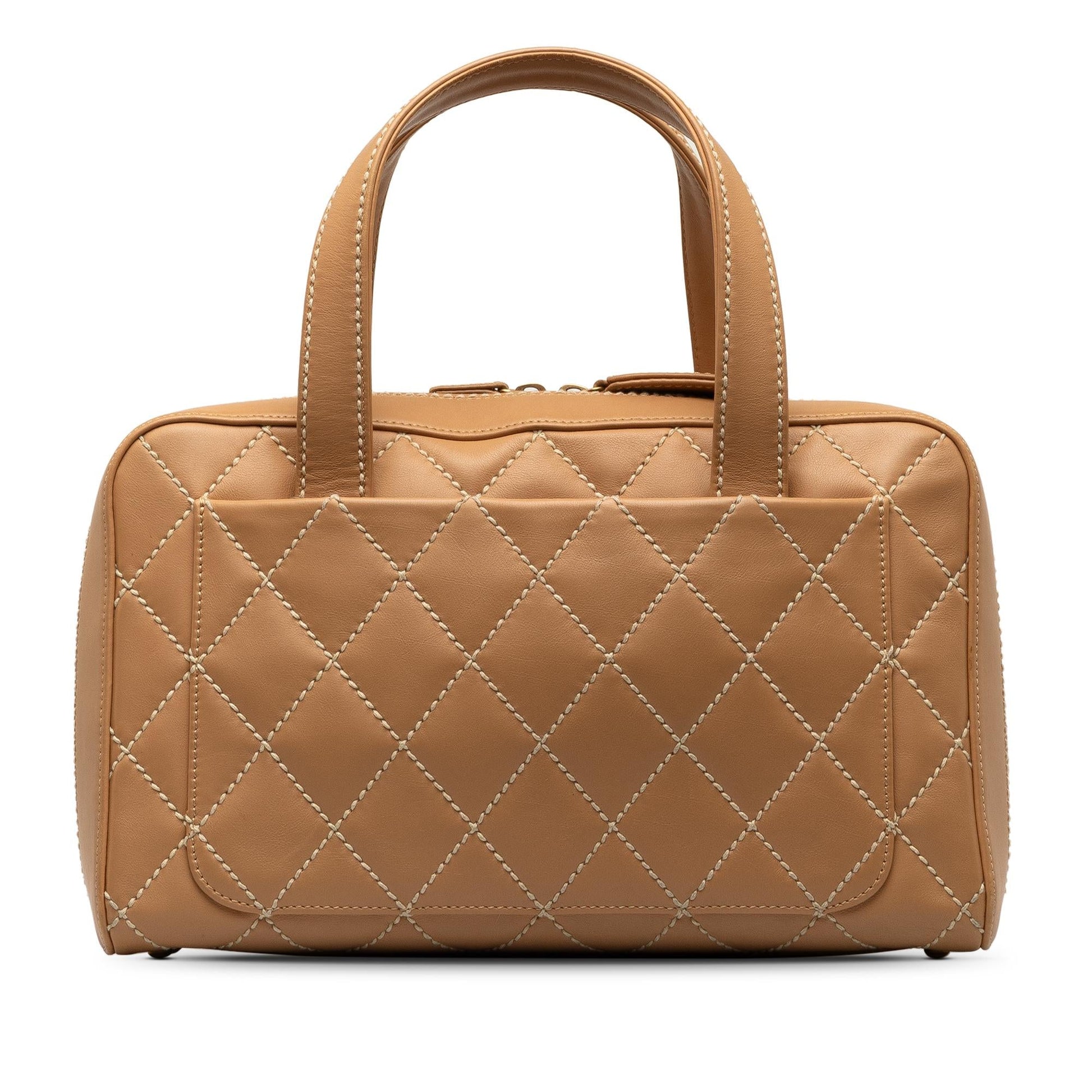 Chanel Wild Stitch Lambskin SHG-X7qxHU Handbag