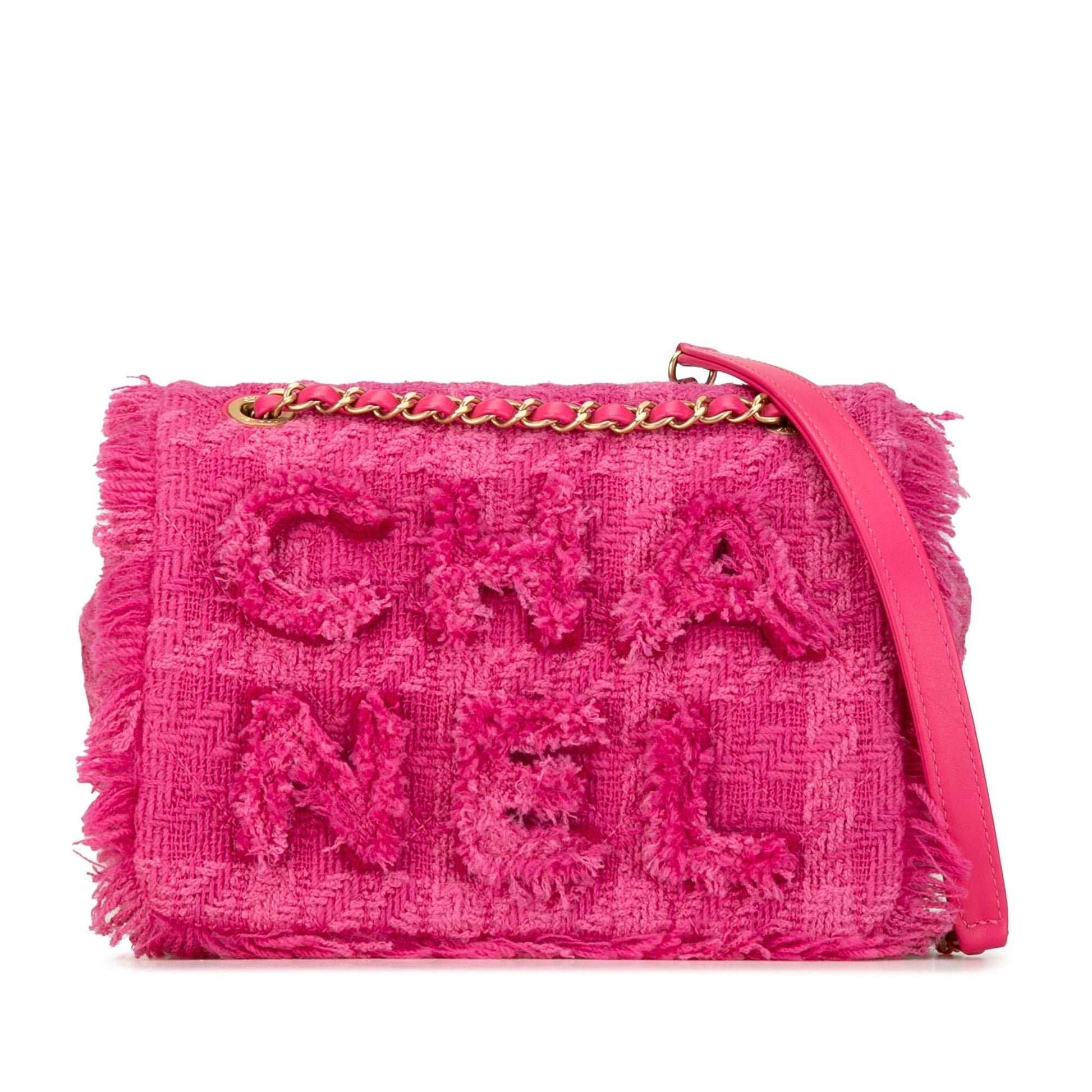 Chanel Wool Tweed Giant Logo Flap SHG-cgNjh5 Handbag