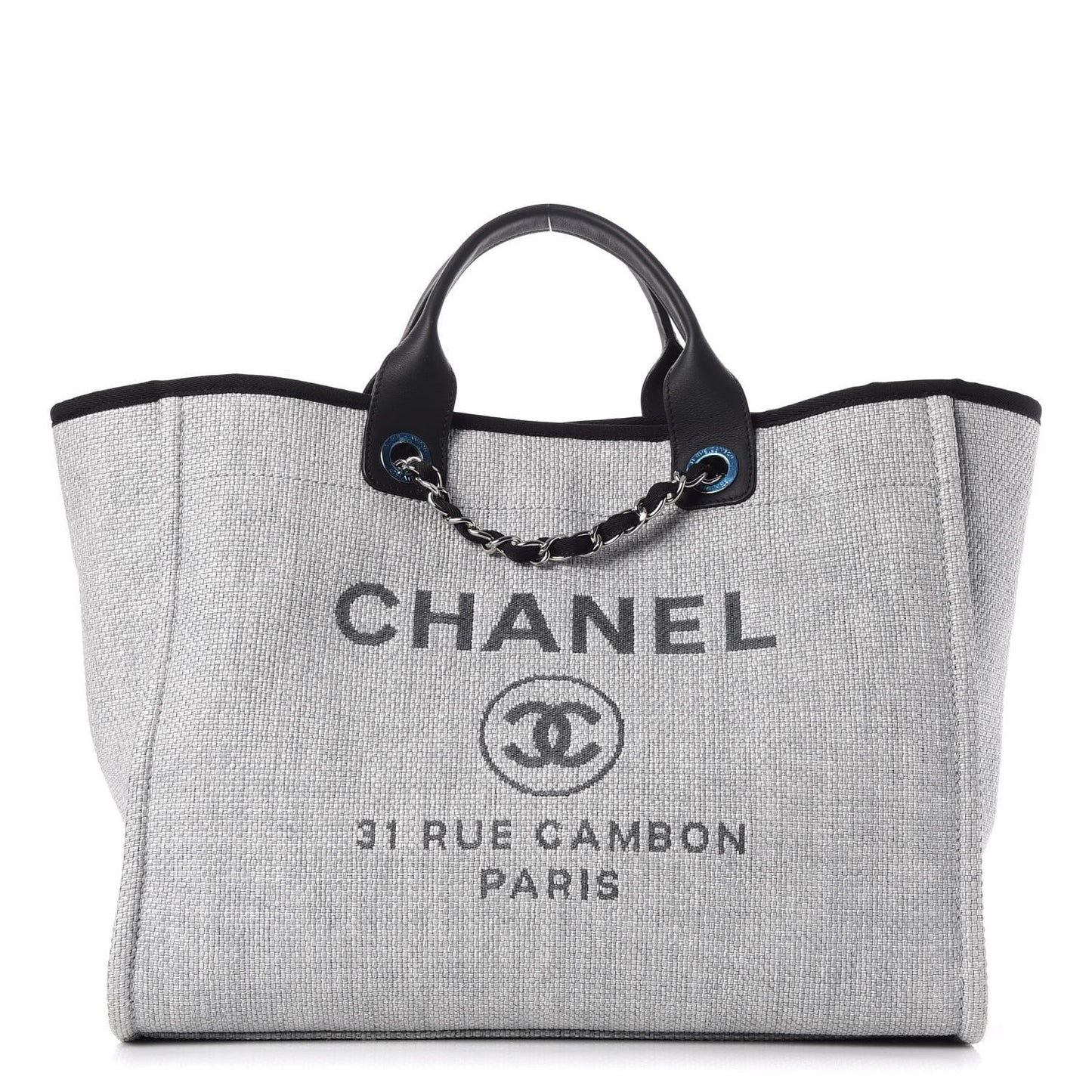 Chanel Woven Straw Raffia Deauville Tote Bag