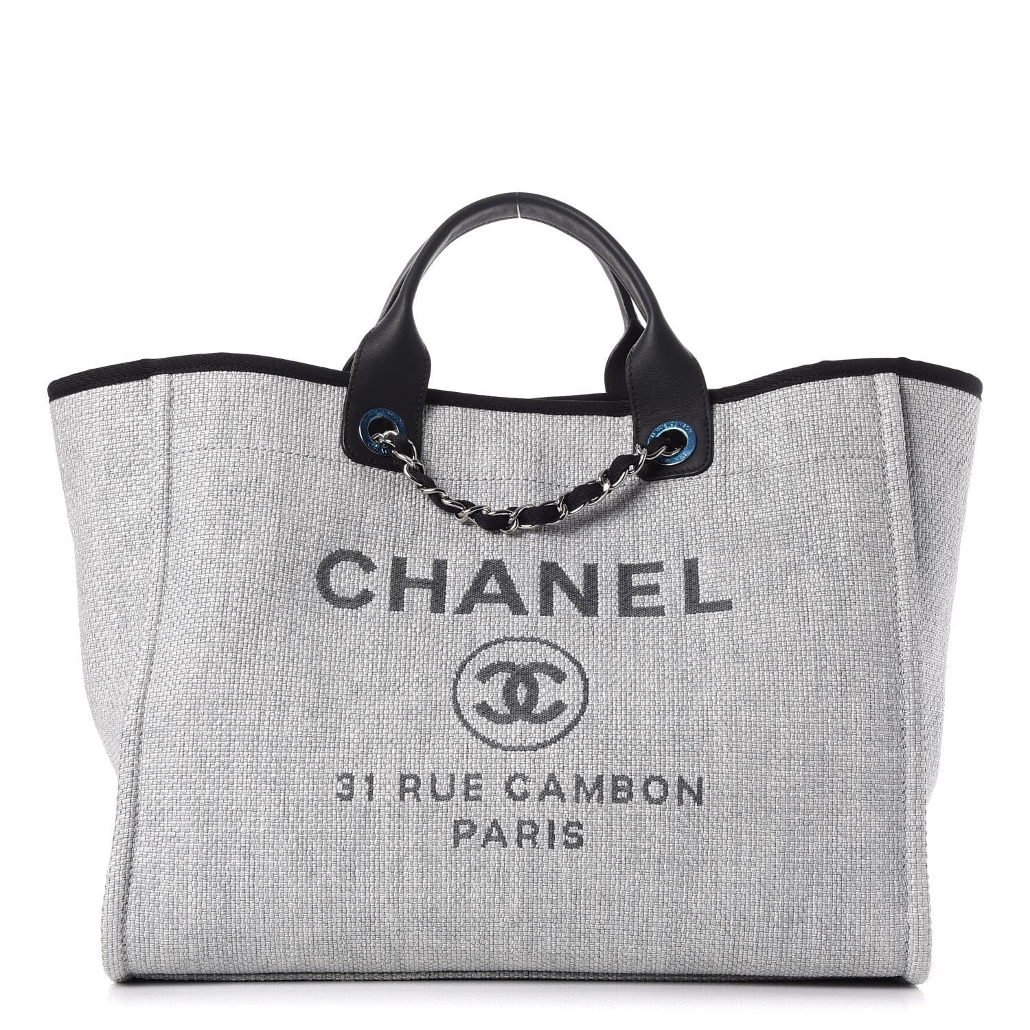 Chanel Woven Straw Raffia Deauville Tote Bag