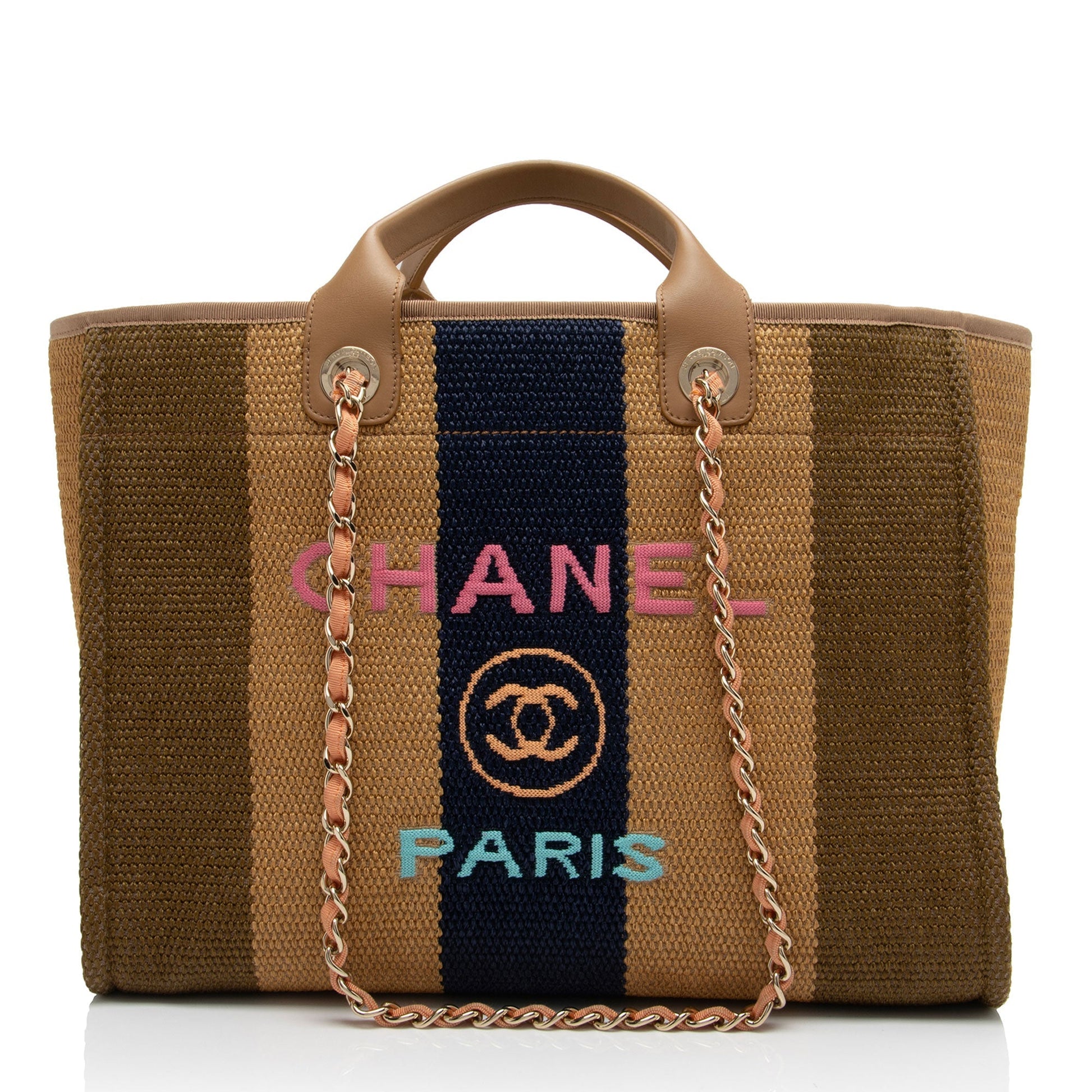 Chanel Woven Straw Deauville SHF-ZWTbfx Tote Bag