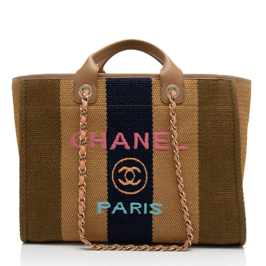 Chanel Woven Straw Deauville SHF-ZWTbfx Tote Bag