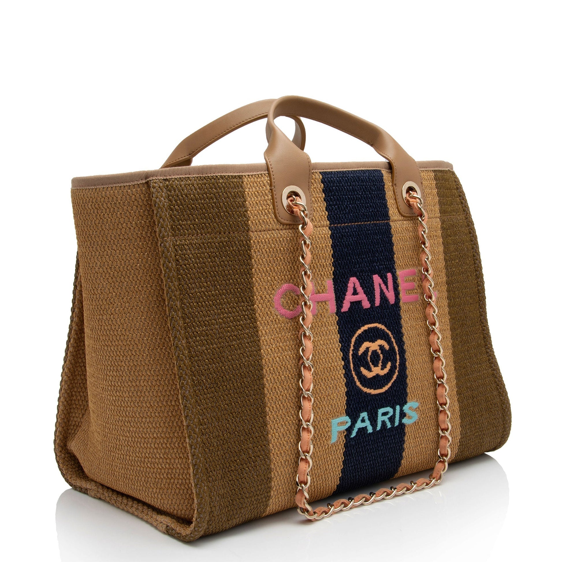Chanel Woven Straw Deauville SHF-ZWTbfx Tote Bag