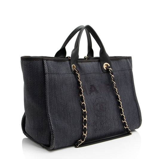 Chanel Woven Straw Deauville Tote Bag