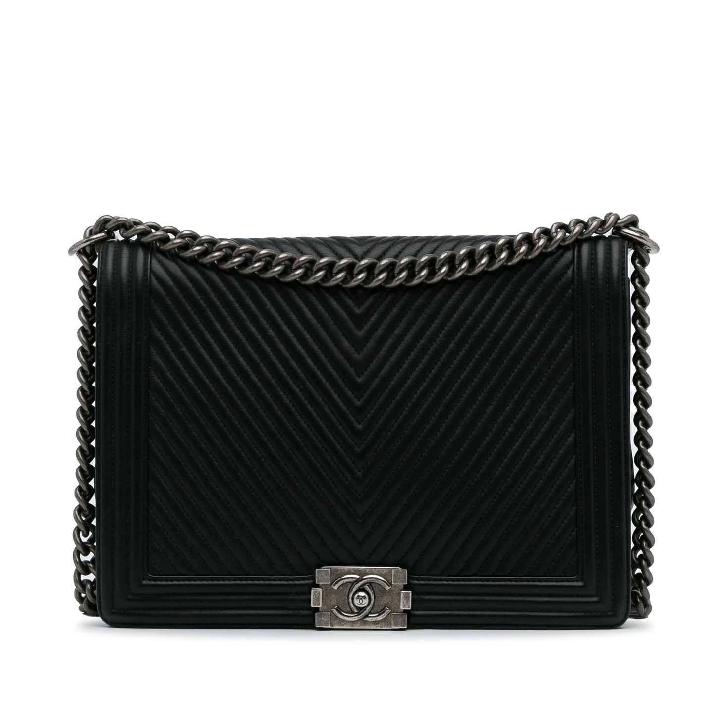Chanel Xl Chevron Boy Flap (Shg-Wqzfrd) Bag