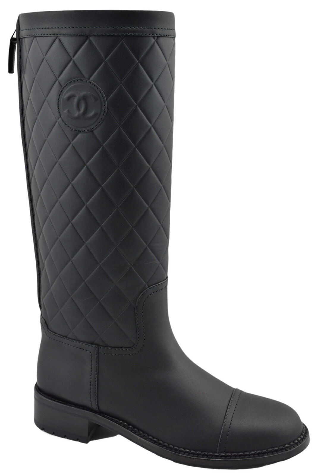 Chanel CC Quilted Leather Knee High Riding Boots for Women