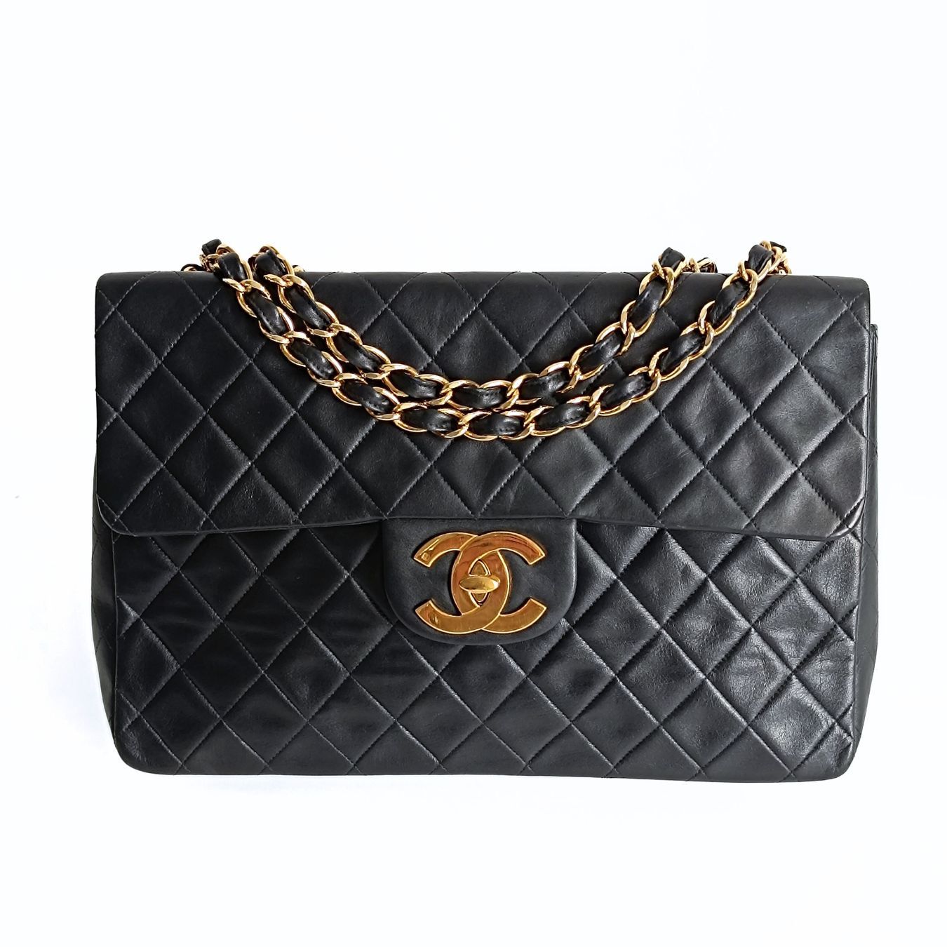 Chanel Chanel Chanel borsa a tracolla Dekamatrasse  Maxi in pelle nera