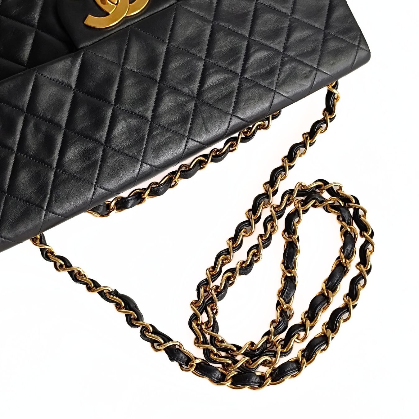 Chanel Chanel Chanel borsa a tracolla Dekamatrasse  Maxi in pelle nera